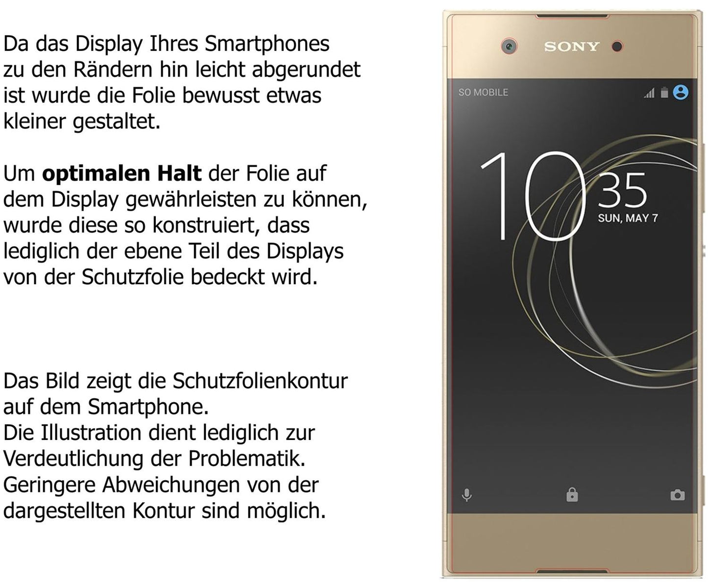Schutzfolie mit optimaler Passform, zur Verwendung mit Hüllen geeignet