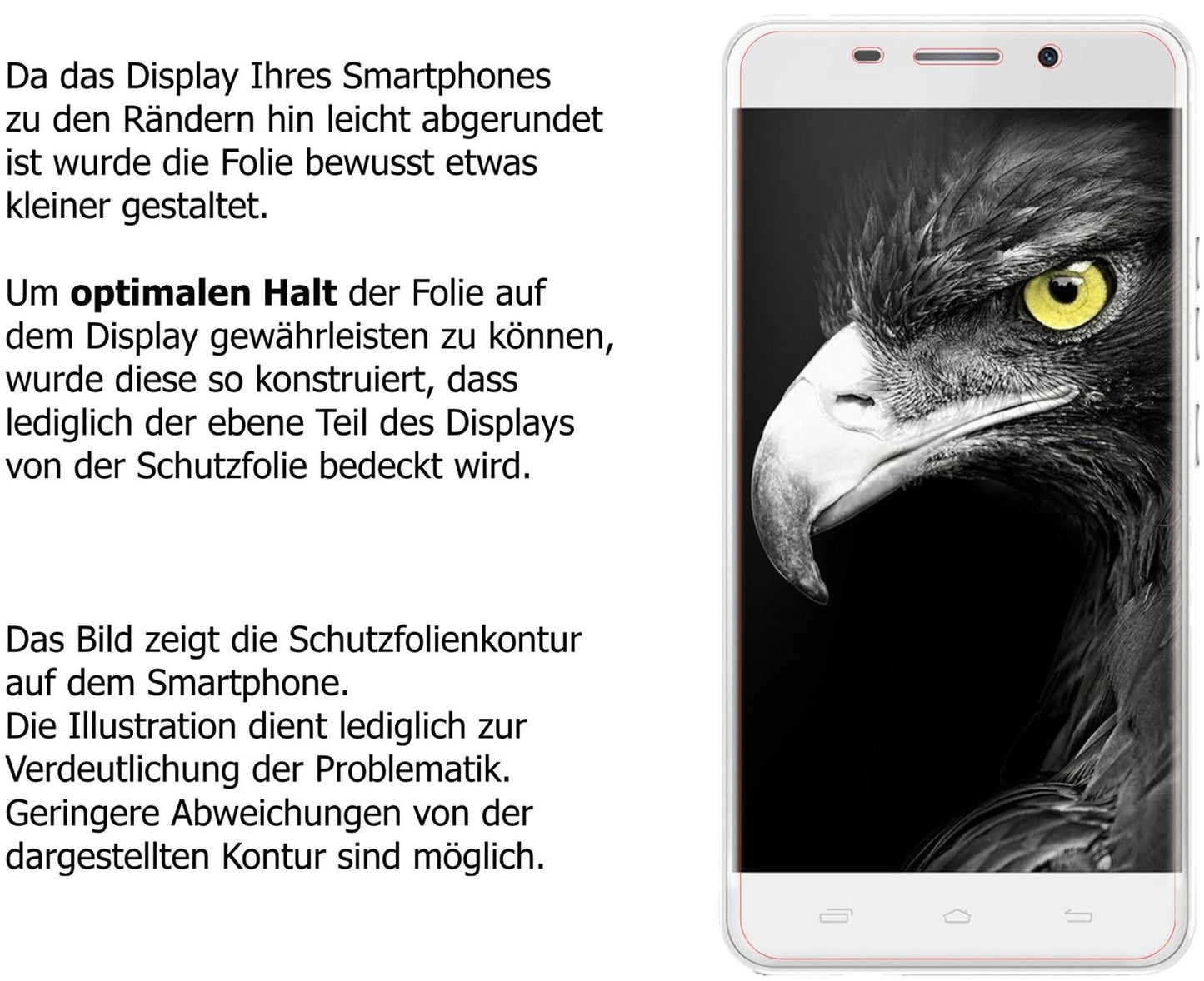 Schutzfolie mit optimaler Passform, zur Verwendung mit Hüllen geeignet