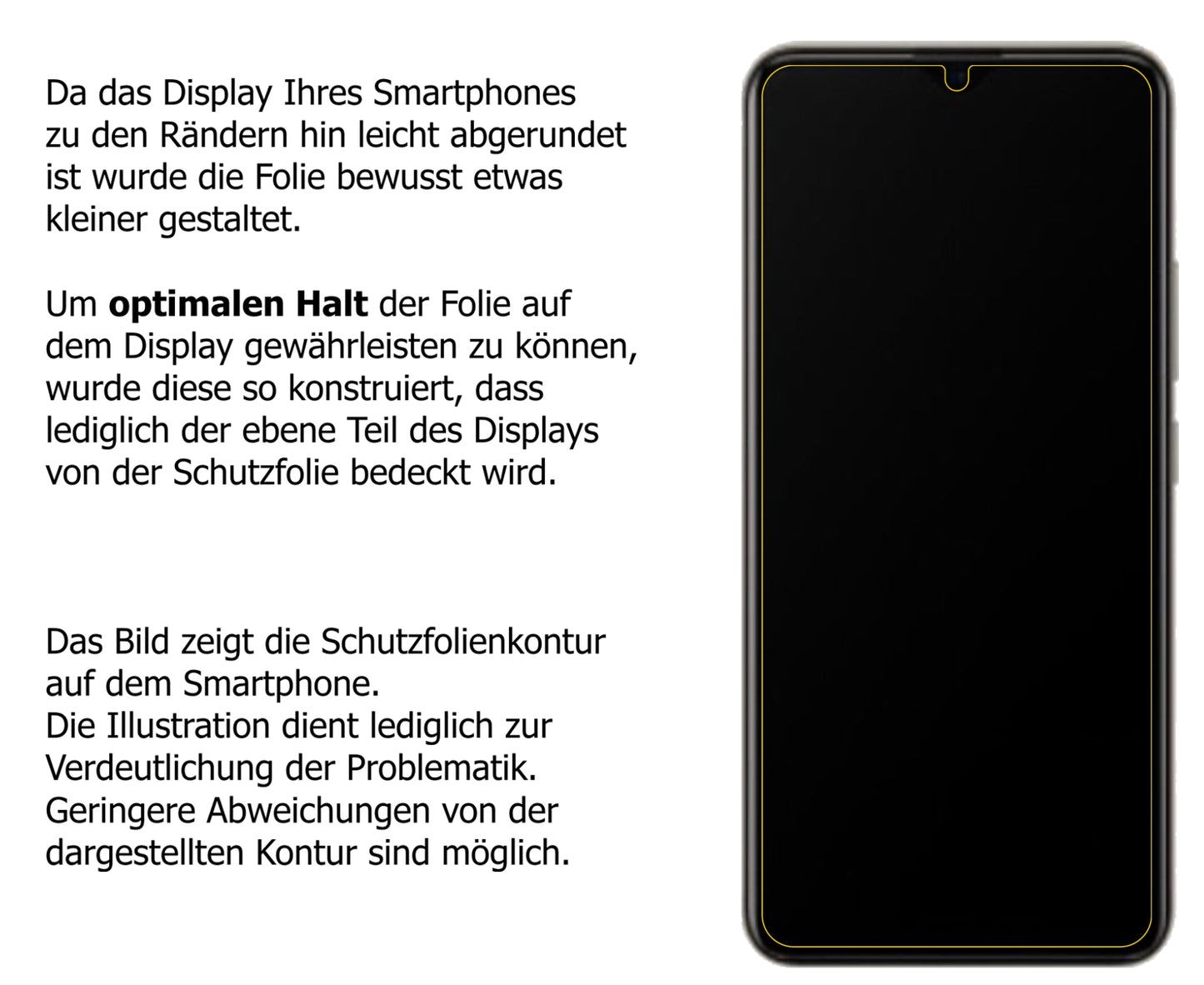 Schutzfolie mit optimaler Passform, zur Verwendung mit Hüllen geeignet