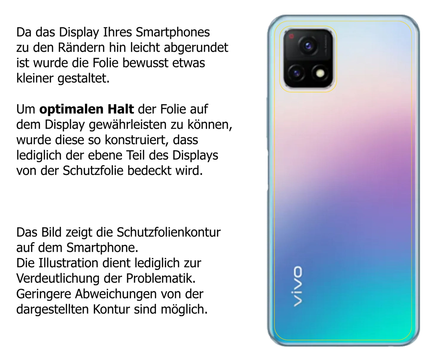Schutzfolie mit optimaler Passform, zur Verwendung mit Hüllen geeignet