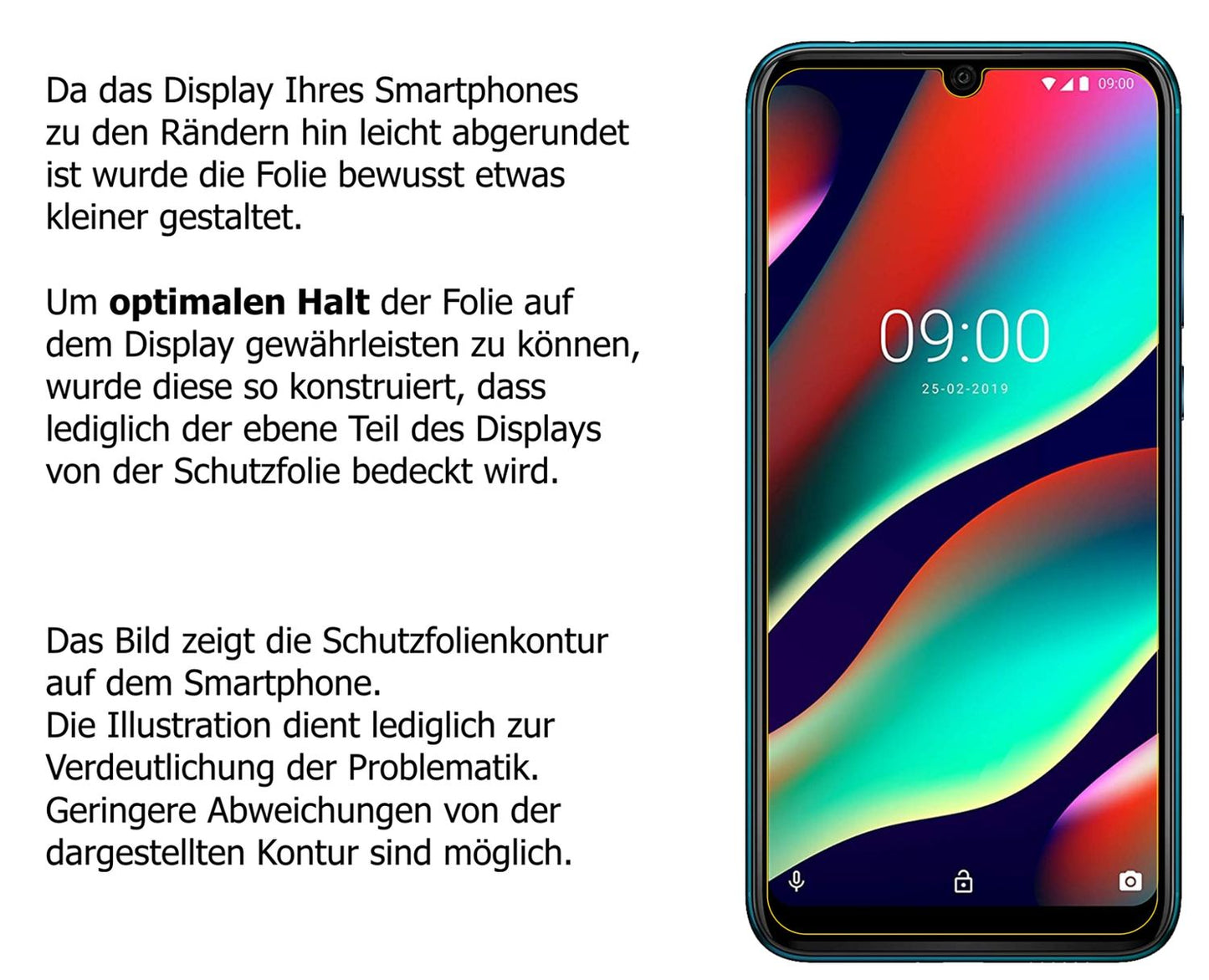 Schutzfolie mit optimaler Passform, zur Verwendung mit Hüllen geeignet