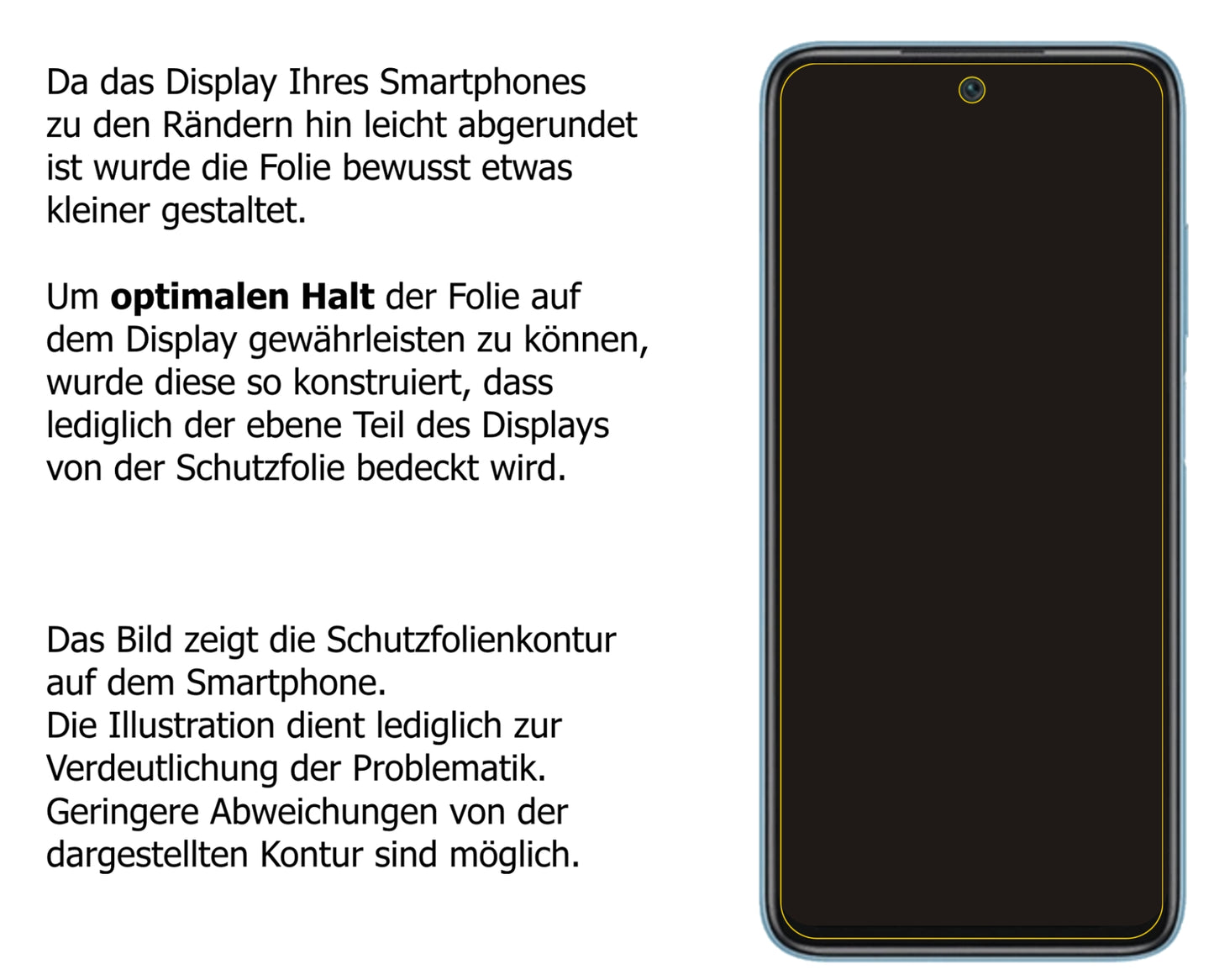 Schutzfolie mit optimaler Passform, zur Verwendung mit Hüllen geeignet
