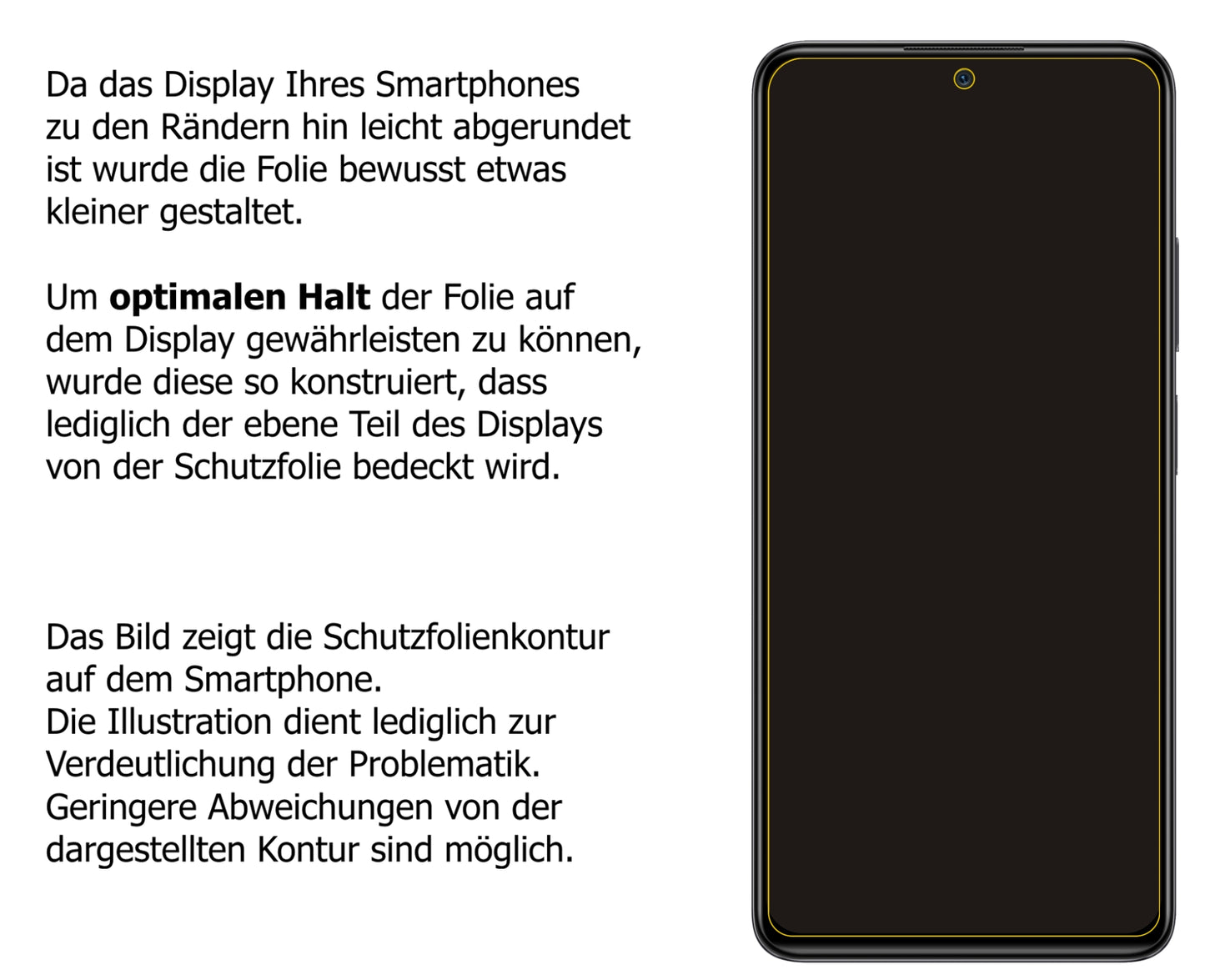 Schutzfolie mit optimaler Passform, zur Verwendung mit Hüllen geeignet