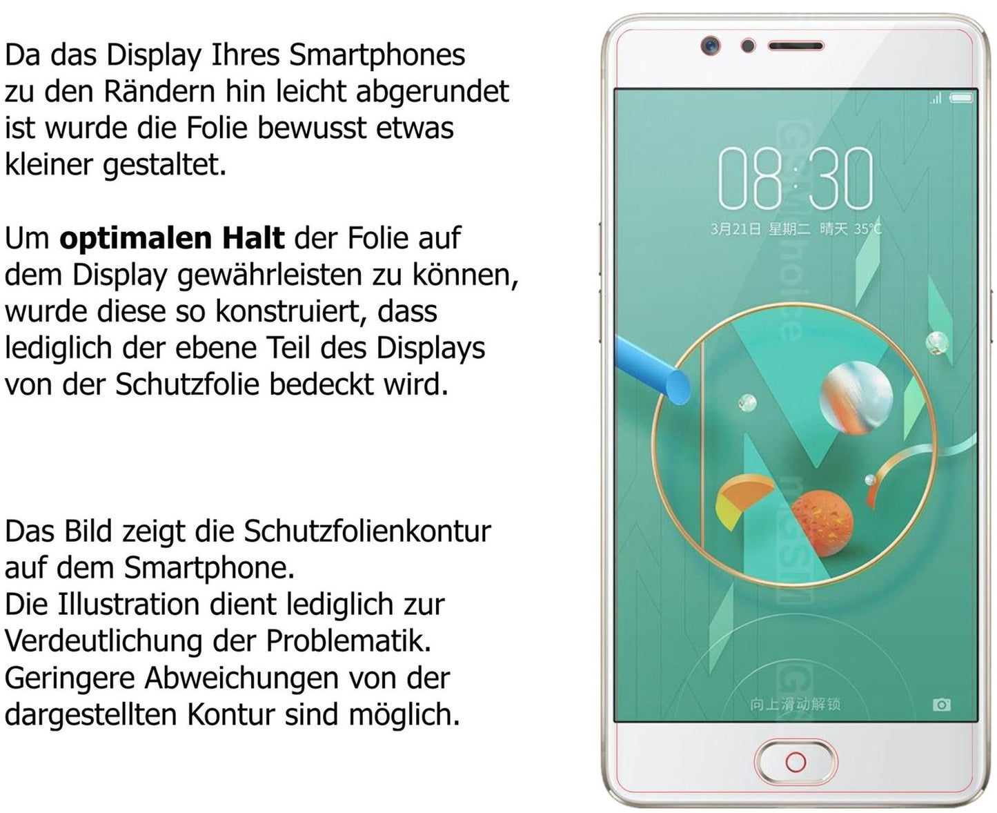 Dünne und klare Folie passend zugeschnitten für ZTE Nubia M2