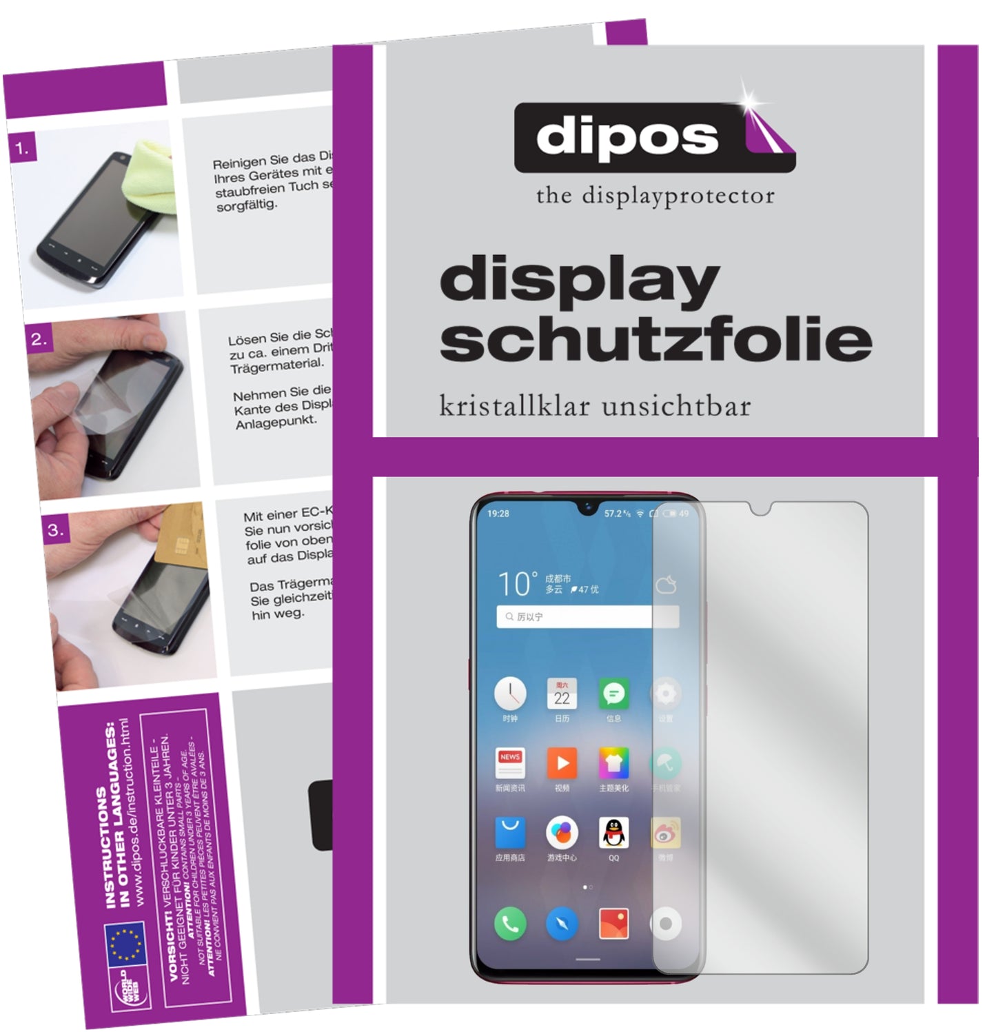 Kristallklare, dünne Schutzfolie: Kratzfest & passgenau für Meizu-Note 9