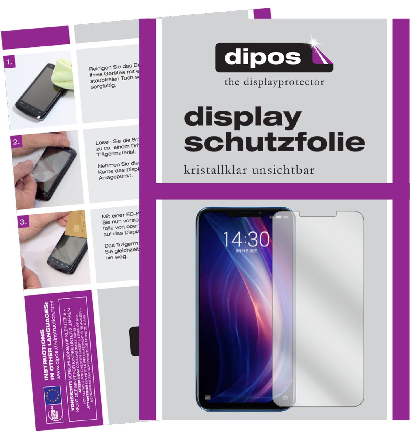 Kristallklare, dünne Schutzfolie: Kratzfest & passgenau für Meizu-X8