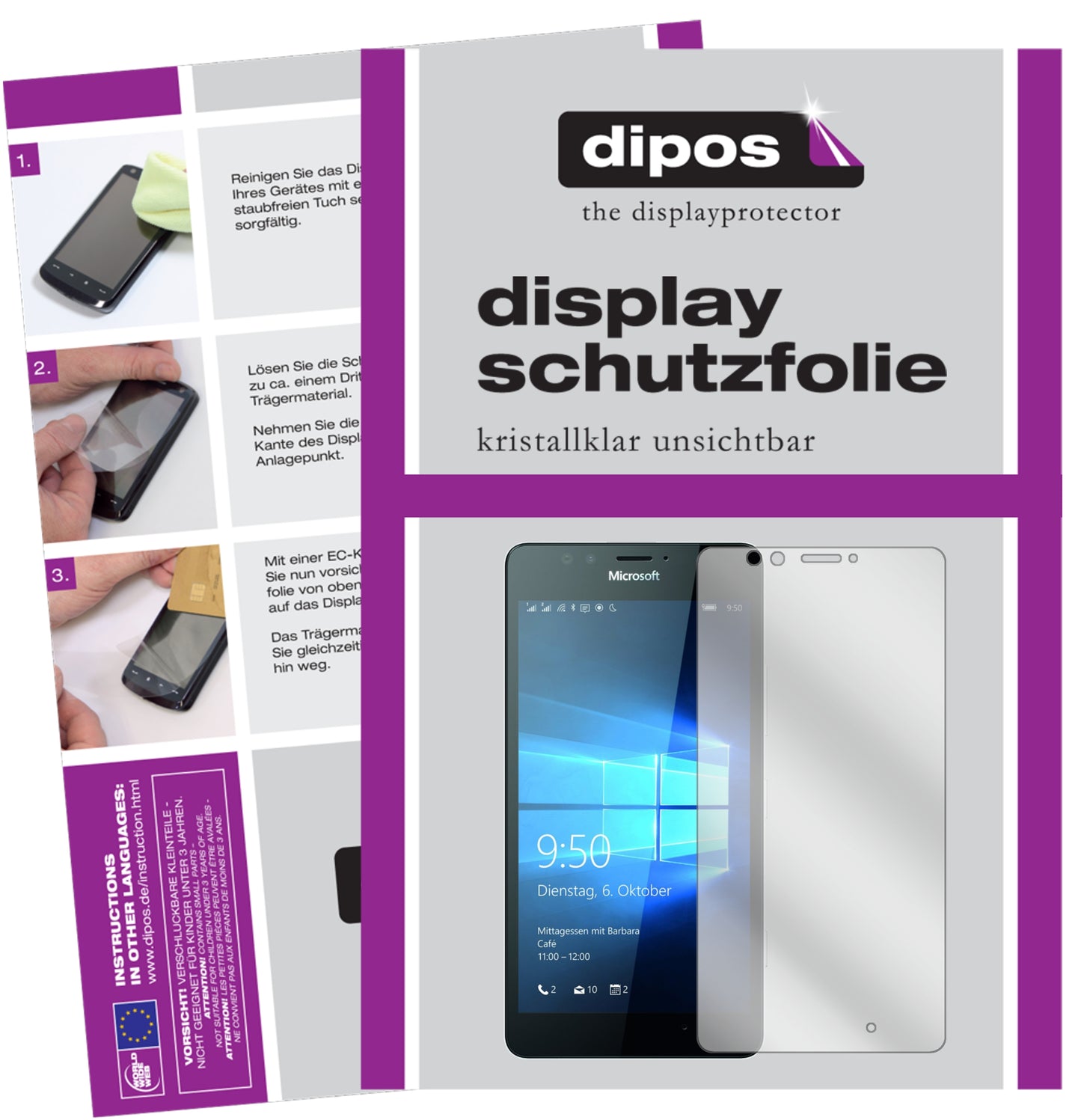 Perfekte Passform und ultimative Qualität: Unser 9H Panzerglas bietet Schutz für Microsoft-Lumia 950