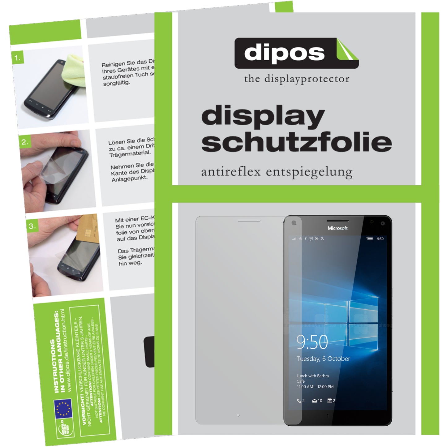 Mattes Panzerglas: Schutz vor Brüchen, Fingerabdrücken und Bildschirmblendung für Microsoft-Lumia 950XL
