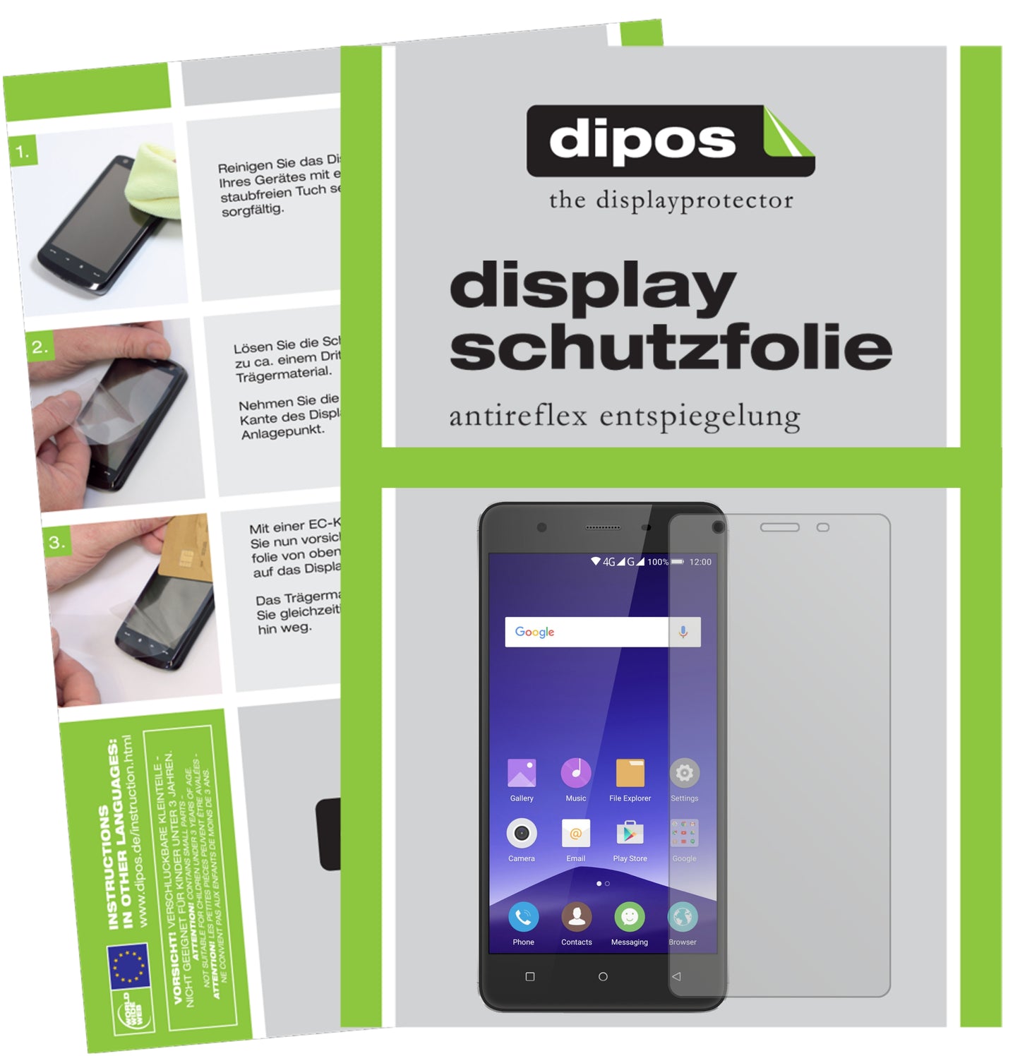 Mattes Panzerglas: Entspiegelte, dünne Folie, Fingerabdruckresistenz und Bildschirmschutz für Mobistel-Cynus F10