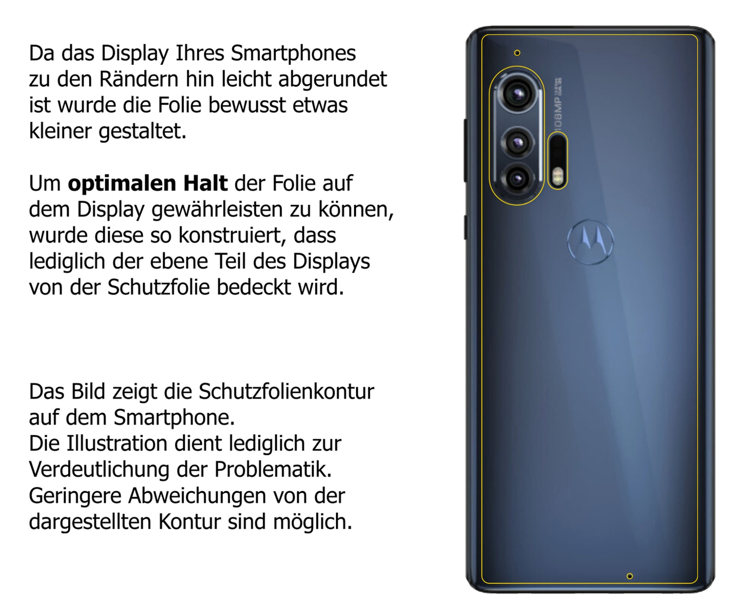 2x Schutzfolie klar für Motorola Edge Rückseite Display-Schutzfolie