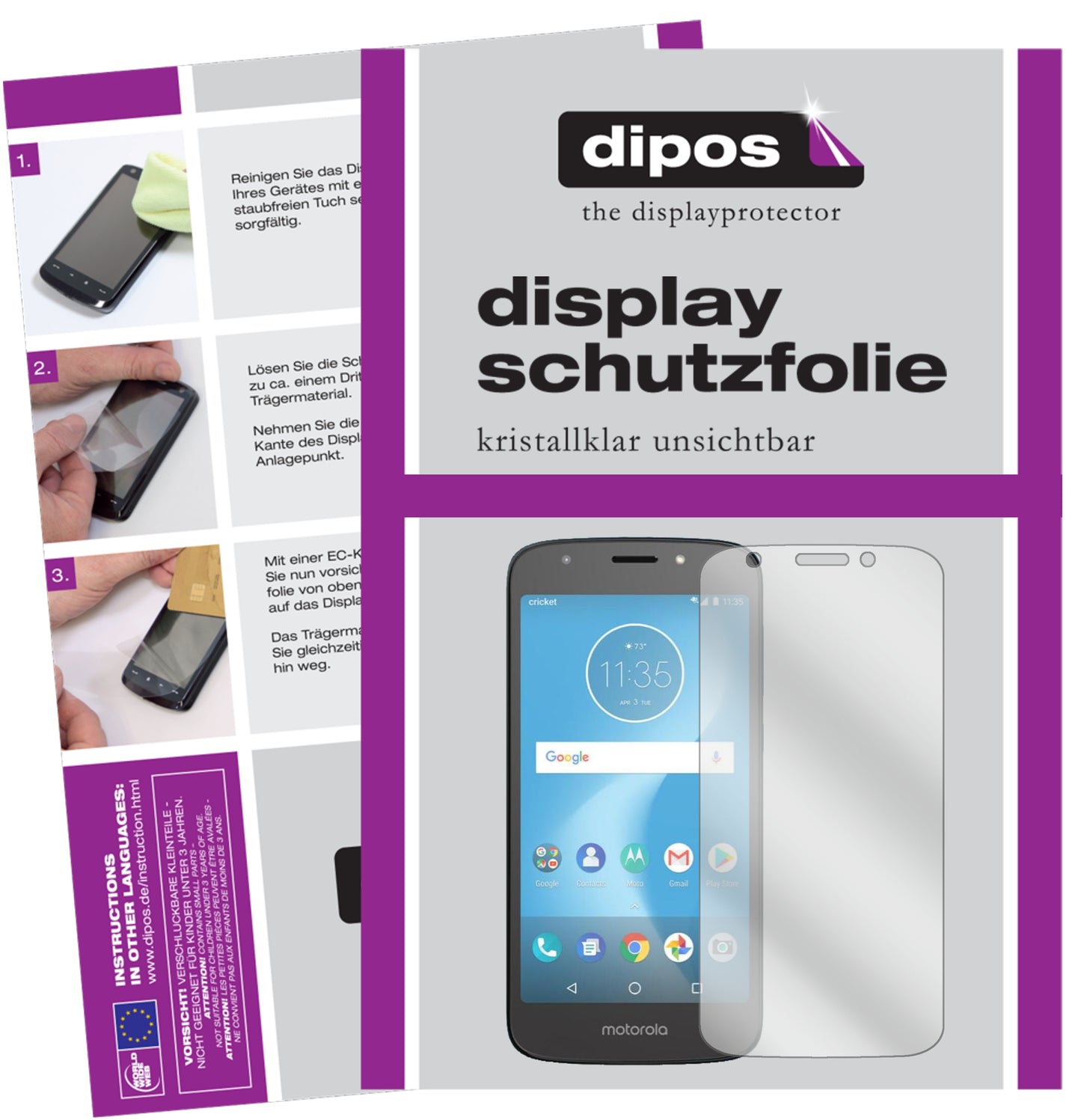 Kristallklare, dünne Schutzfolie: Kratzfest & passgenau für Motorola-Moto E5 Cruise