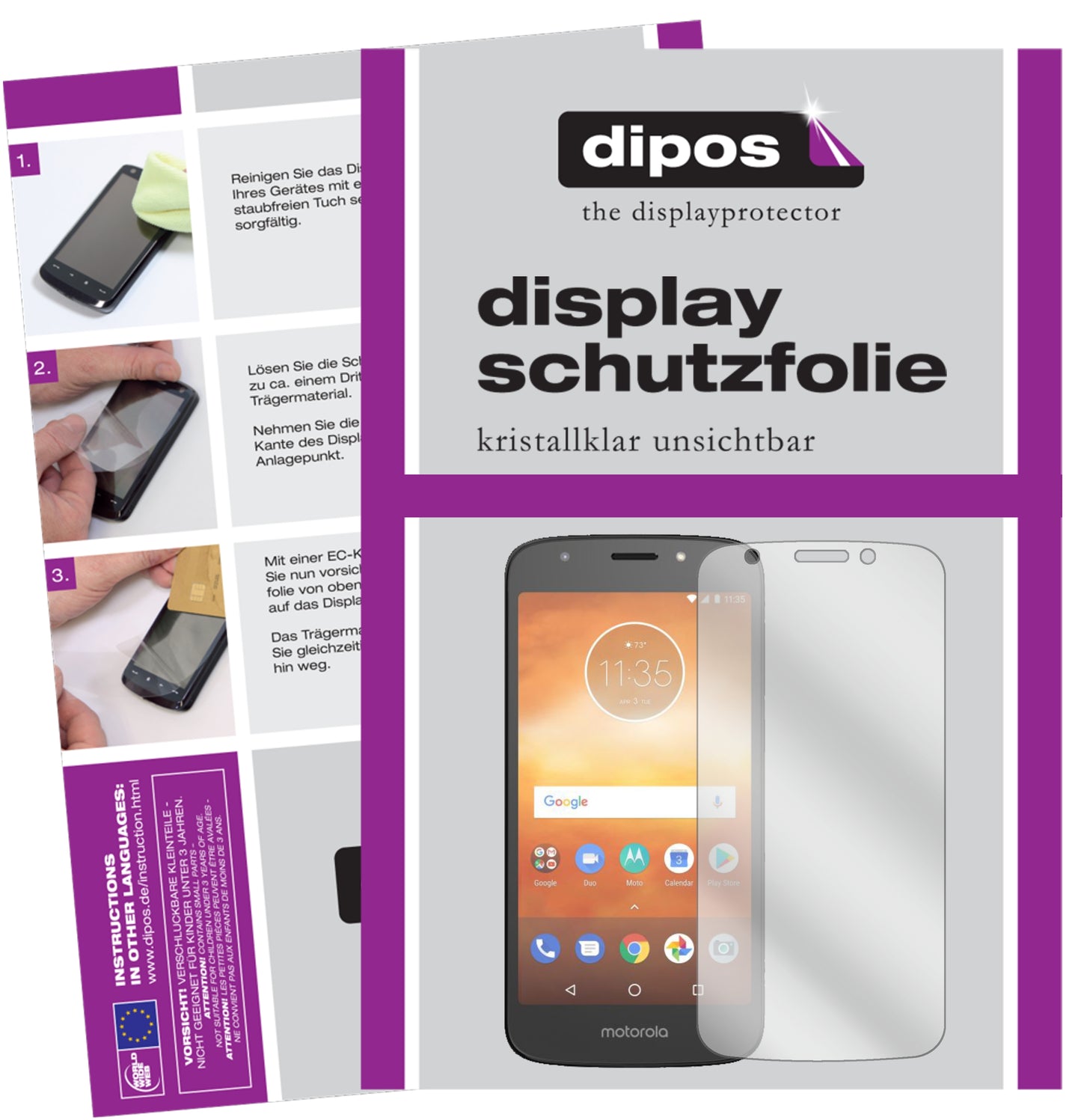 Kristallklare, dünne Schutzfolie: Kratzfest & passgenau für Motorola-Moto E5 Play Go