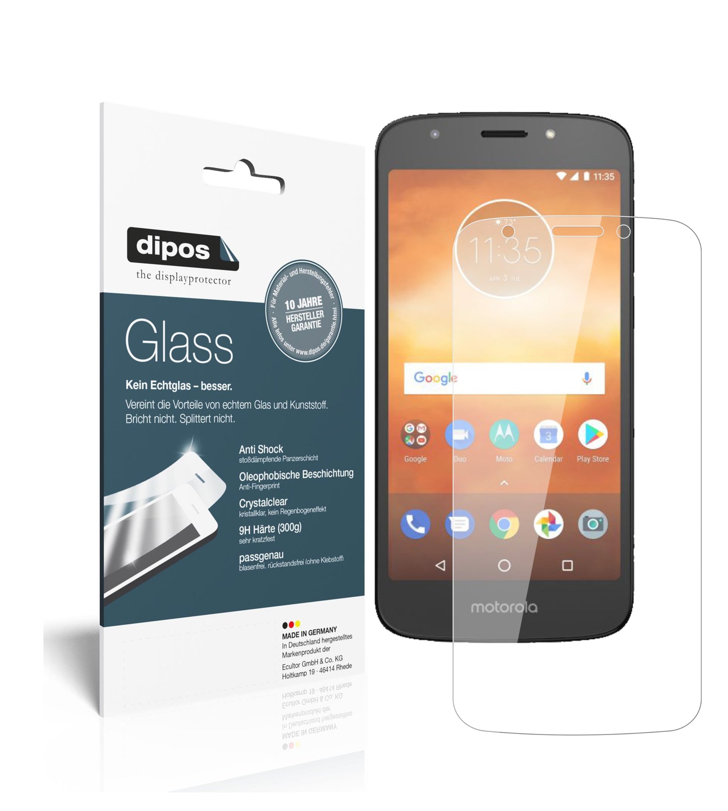 Perfekte Passform und ultimative Qualität: Unser 9H Panzerglas bietet Schutz für Motorola-Moto E5 Play Go