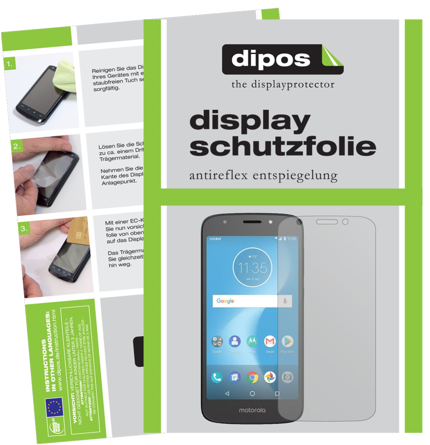 Mattes Panzerglas: Entspiegelte, dünne Folie, Fingerabdruckresistenz und Bildschirmschutz für Motorola-Moto E5 Play SD425