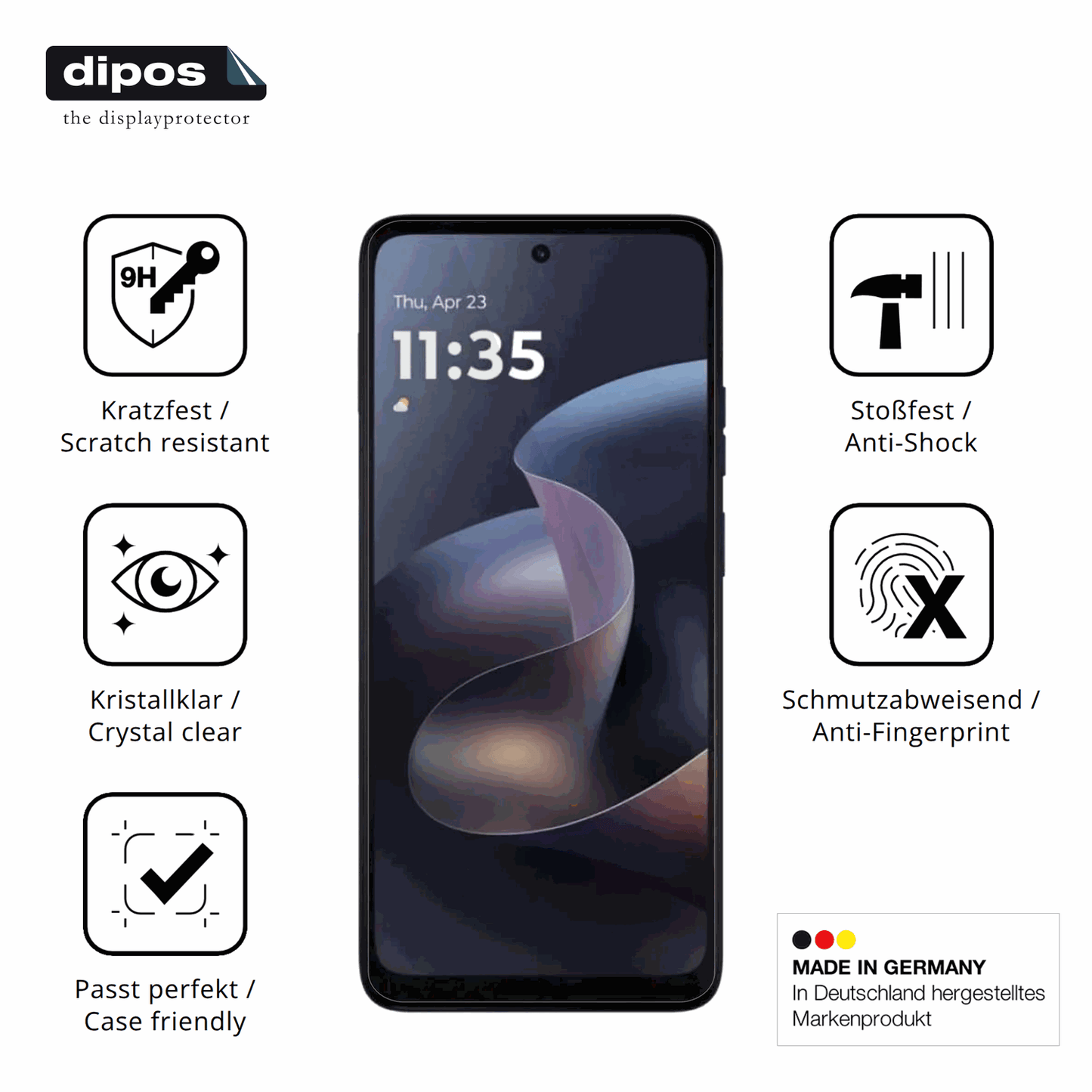 Displayschutz hergestellt in Deutschland, höchste Qualität made in Germany