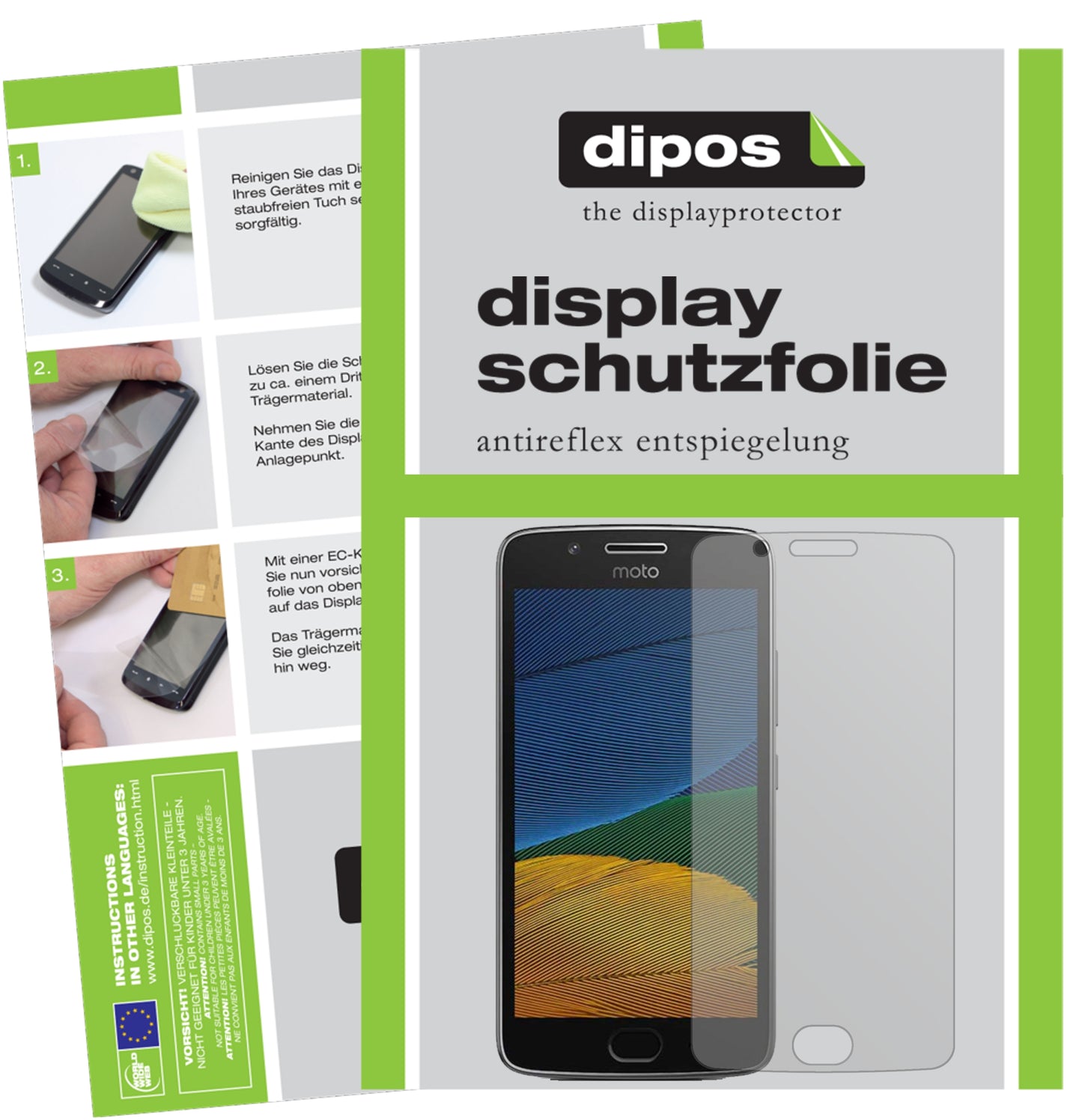 Mattes Panzerglas: Entspiegelte, dünne Folie, Fingerabdruckresistenz und Bildschirmschutz für Motorola-Moto G5