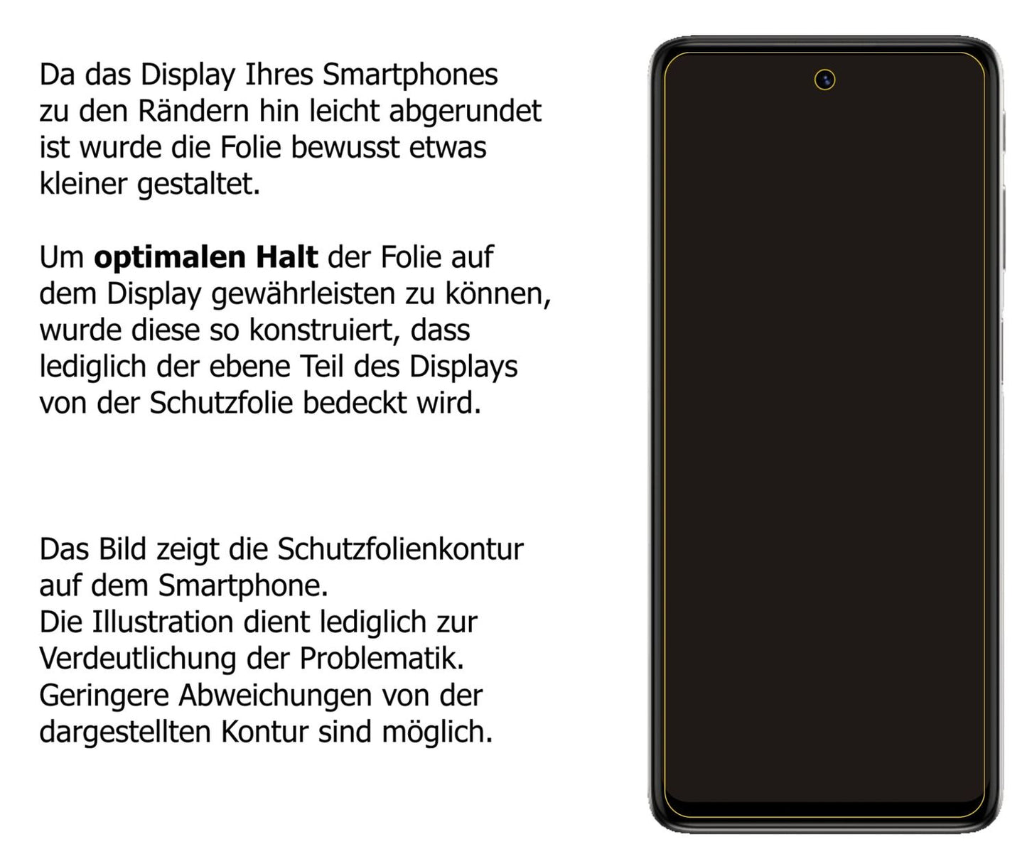 Schutzfolie mit optimaler Passform, zur Verwendung mit Hüllen geeignet