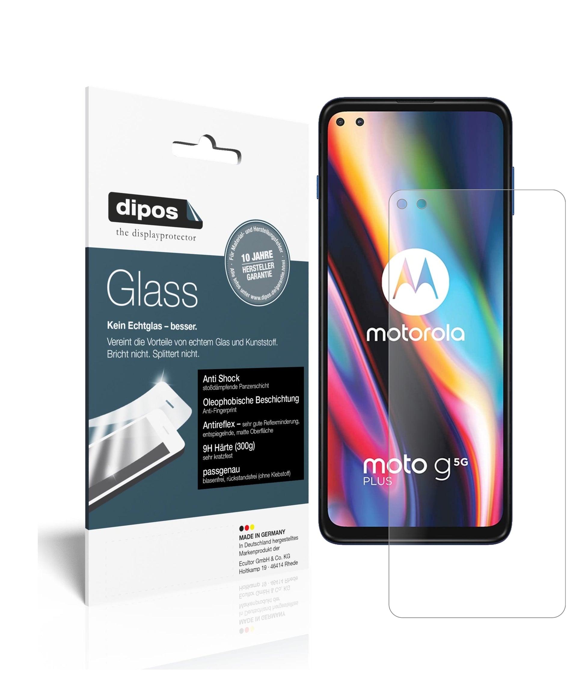 Mattes Panzerglas: Schutz vor Brüchen, Fingerabdrücken und Bildschirmblendung für Motorola-Moto G 5G Plus