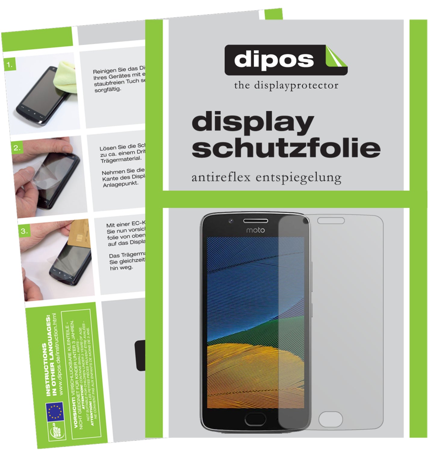 Mattes Panzerglas: Entspiegelte, dünne Folie, Fingerabdruckresistenz und Bildschirmschutz für Motorola-Moto G5 Plus