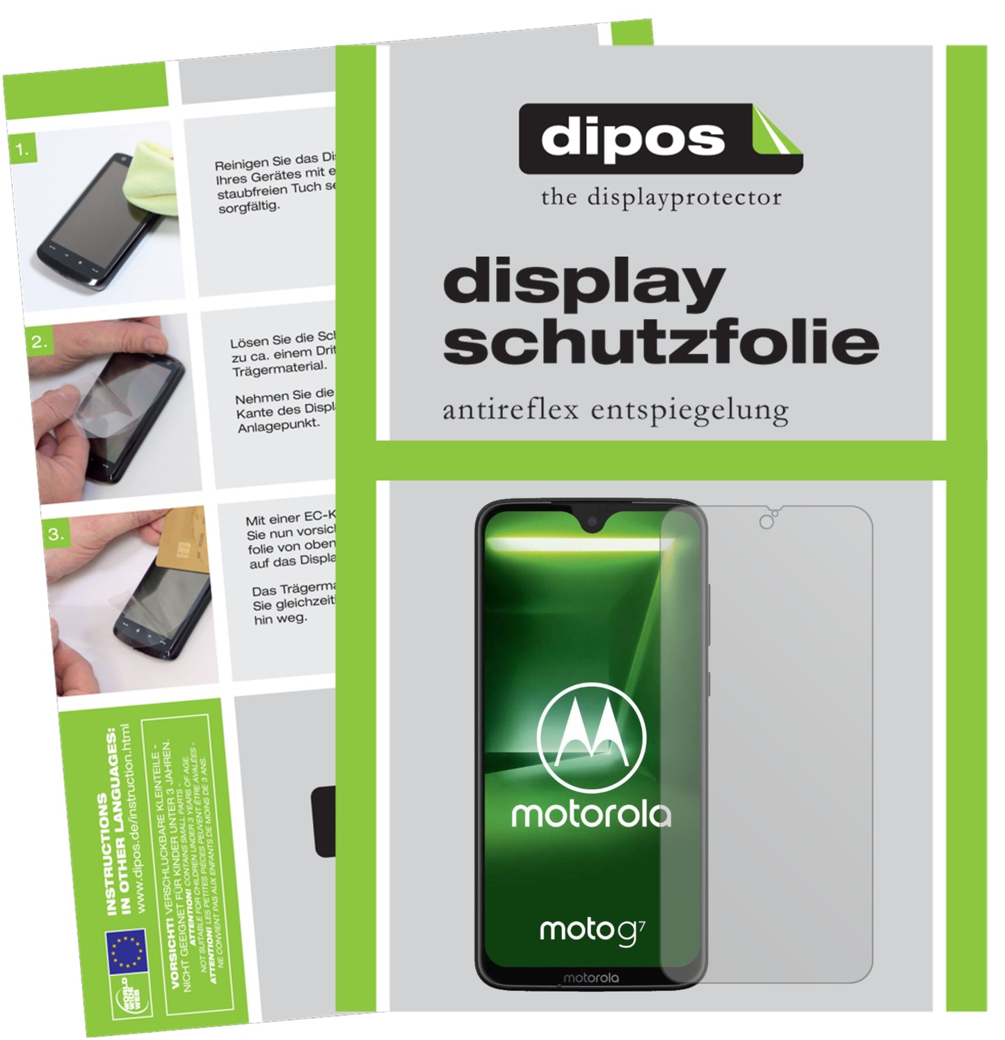Mattes Panzerglas: Entspiegelte, dünne Folie, Fingerabdruckresistenz und Bildschirmschutz für Motorola-Moto G7