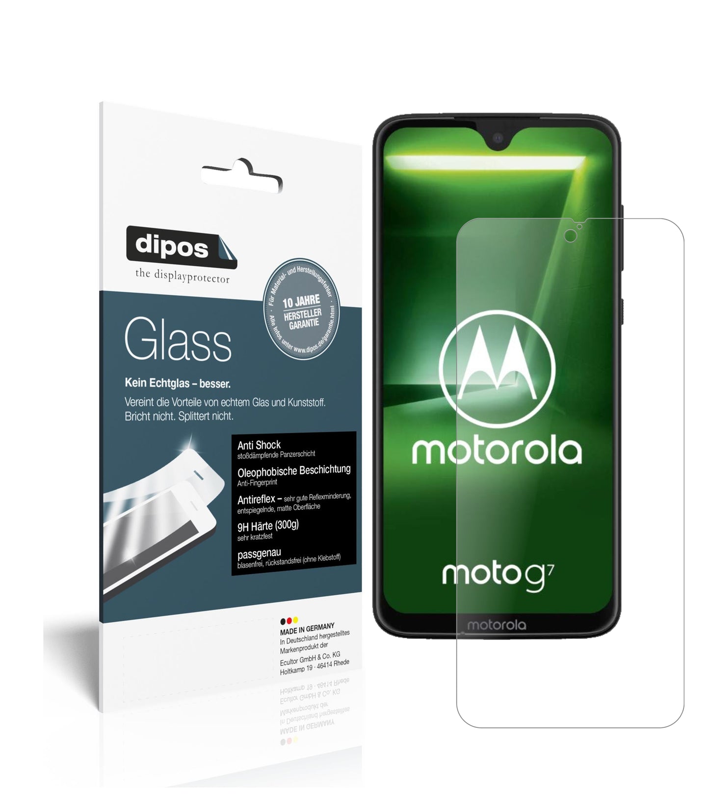 Mattes Panzerglas: Schutz vor Brüchen, Fingerabdrücken und Bildschirmblendung für Motorola-Moto G7