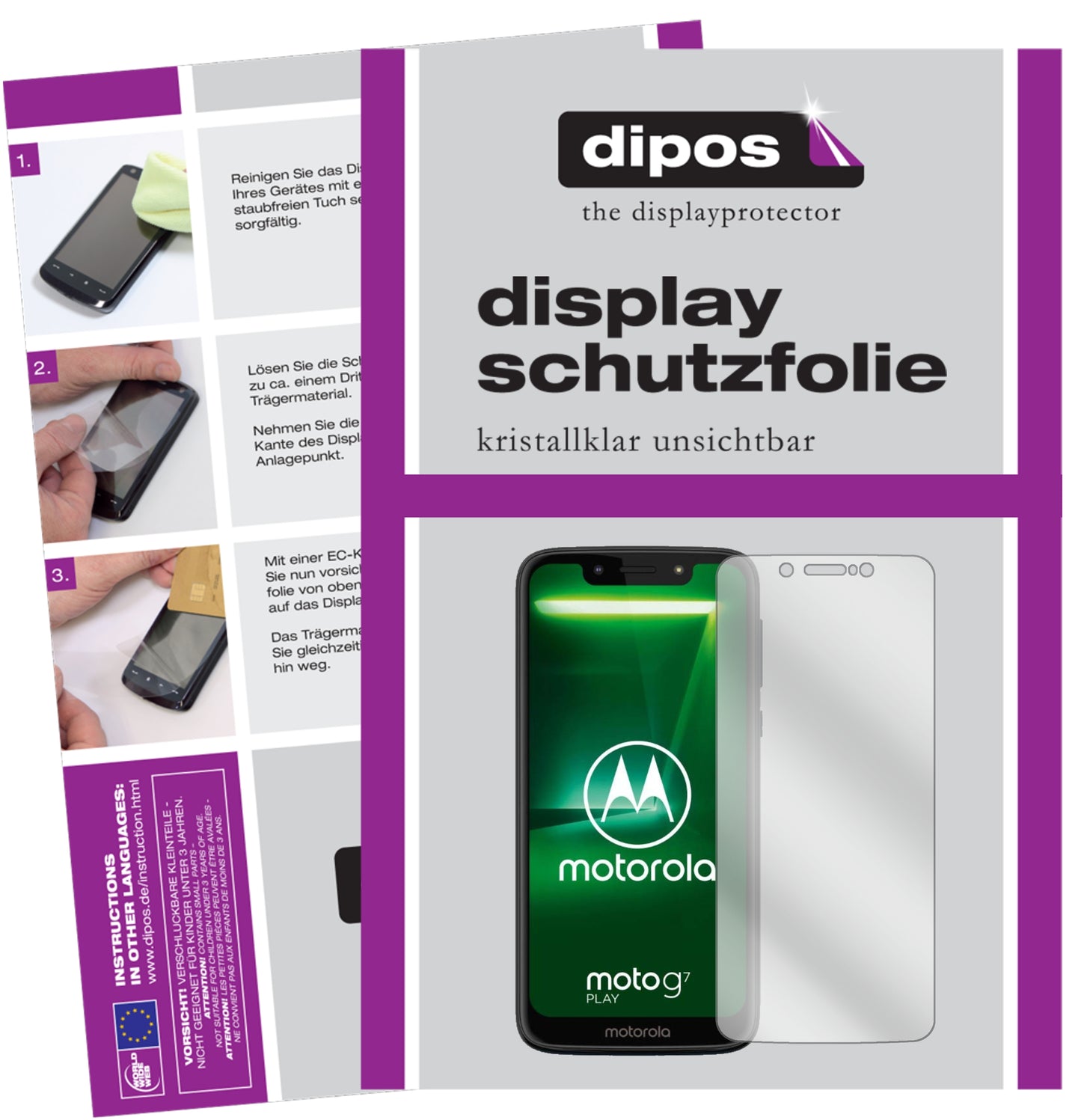 Kristallklare, dünne Schutzfolie: Kratzfest & passgenau für Motorola-Moto G7 Play