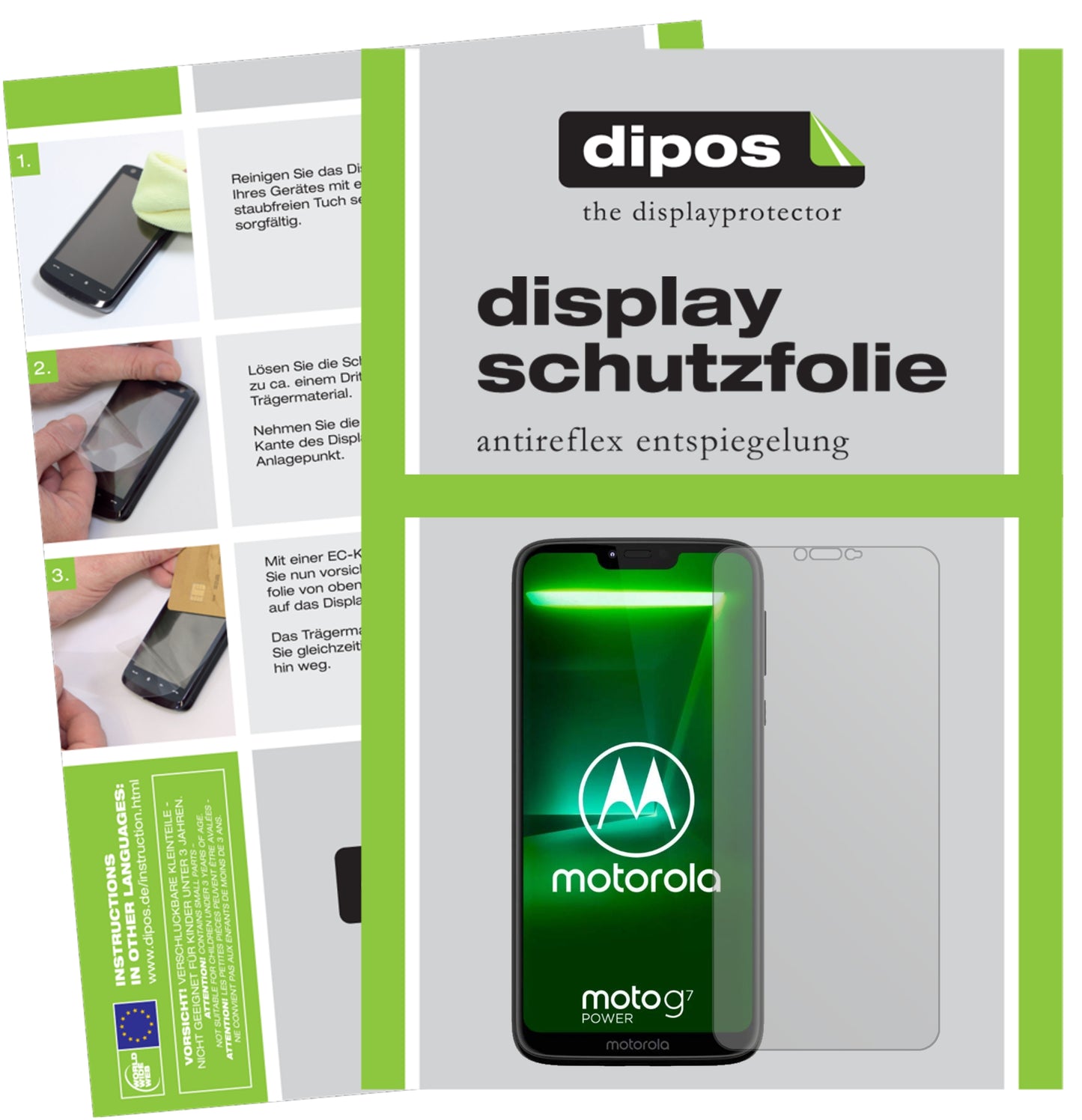 Mattes Panzerglas: Entspiegelte, dünne Folie, Fingerabdruckresistenz und Bildschirmschutz für Motorola-Moto G7 Power