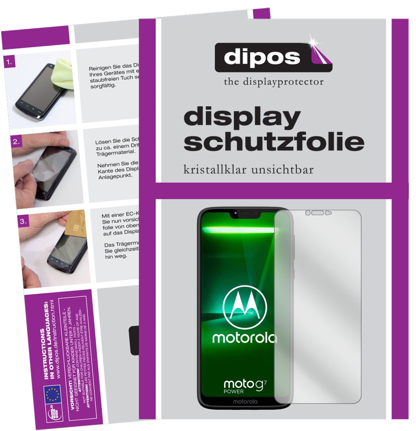 Kristallklare, dünne Schutzfolie: Kratzfest & passgenau für Motorola-Moto G7 Power