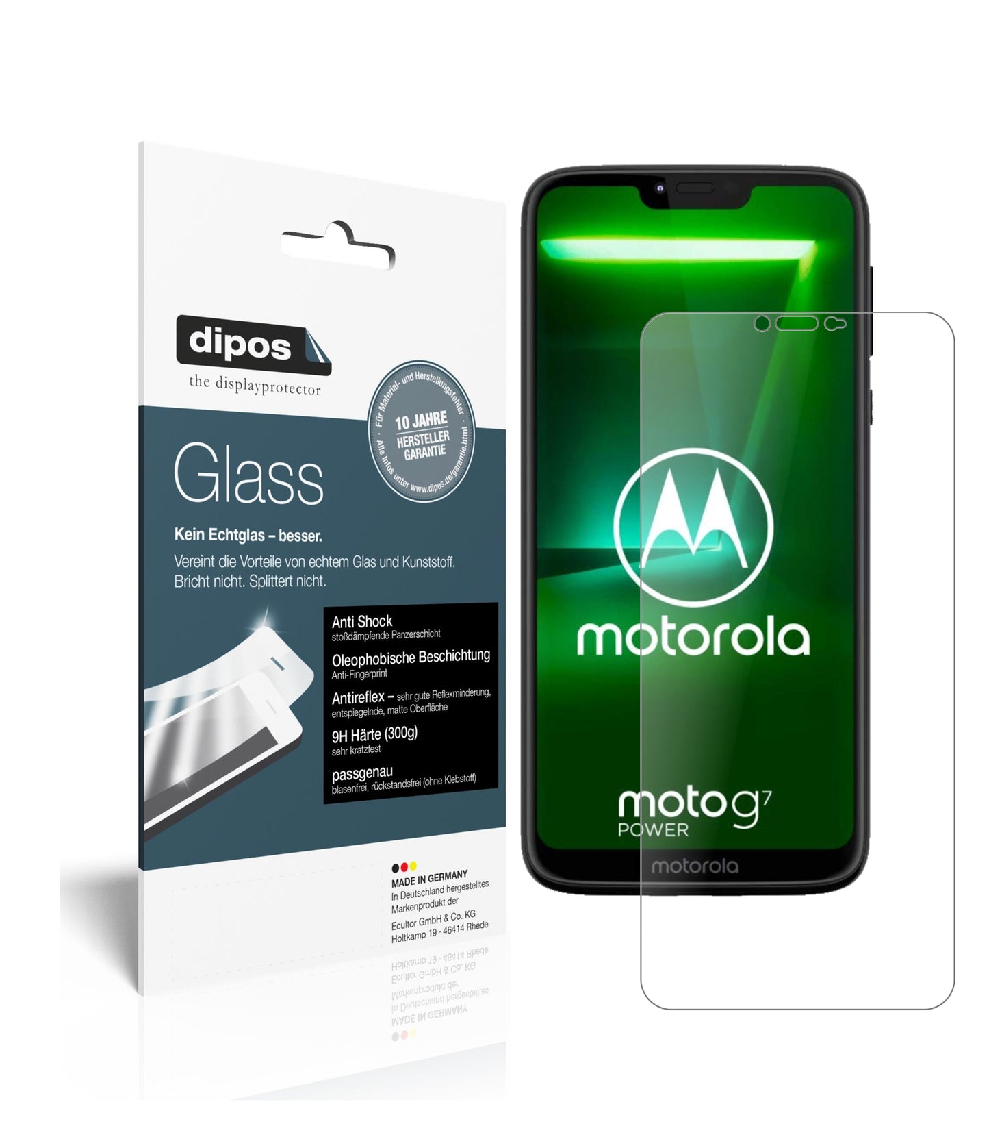 Mattes Panzerglas: Schutz vor Brüchen, Fingerabdrücken und Bildschirmblendung für Motorola-Moto G7 Power