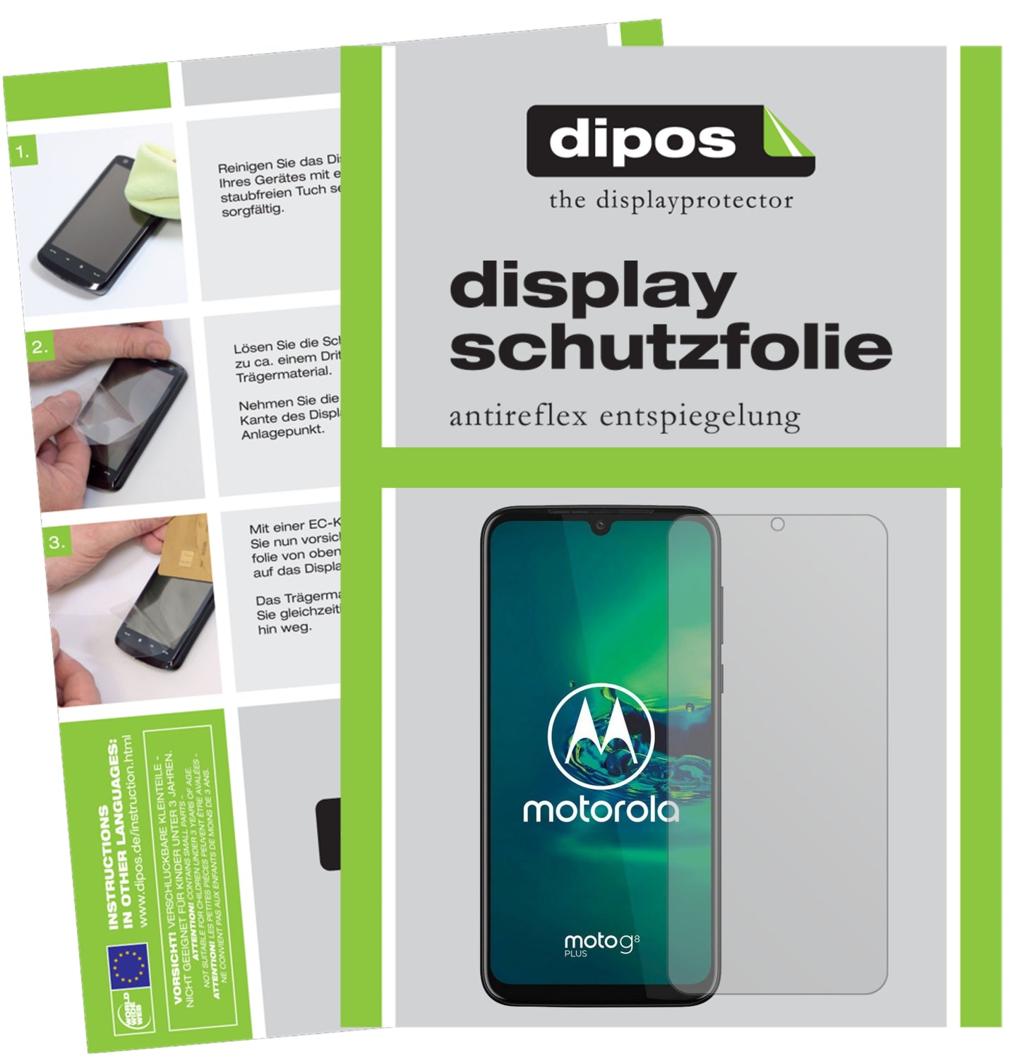 Mattes Panzerglas: Entspiegelte, dünne Folie, Fingerabdruckresistenz und Bildschirmschutz für Motorola-Moto G8 Plus