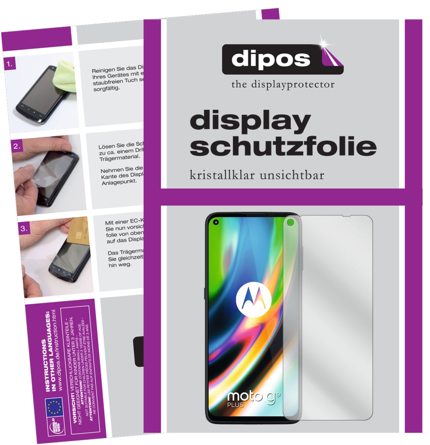 Kristallklare, dünne Schutzfolie: Kratzfest & passgenau für Motorola-Moto G9 Plus