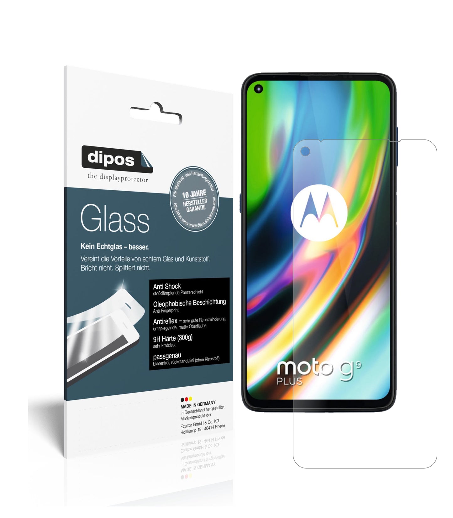 Mattes Panzerglas: Schutz vor Brüchen, Fingerabdrücken und Bildschirmblendung für Motorola-Moto G9 Plus