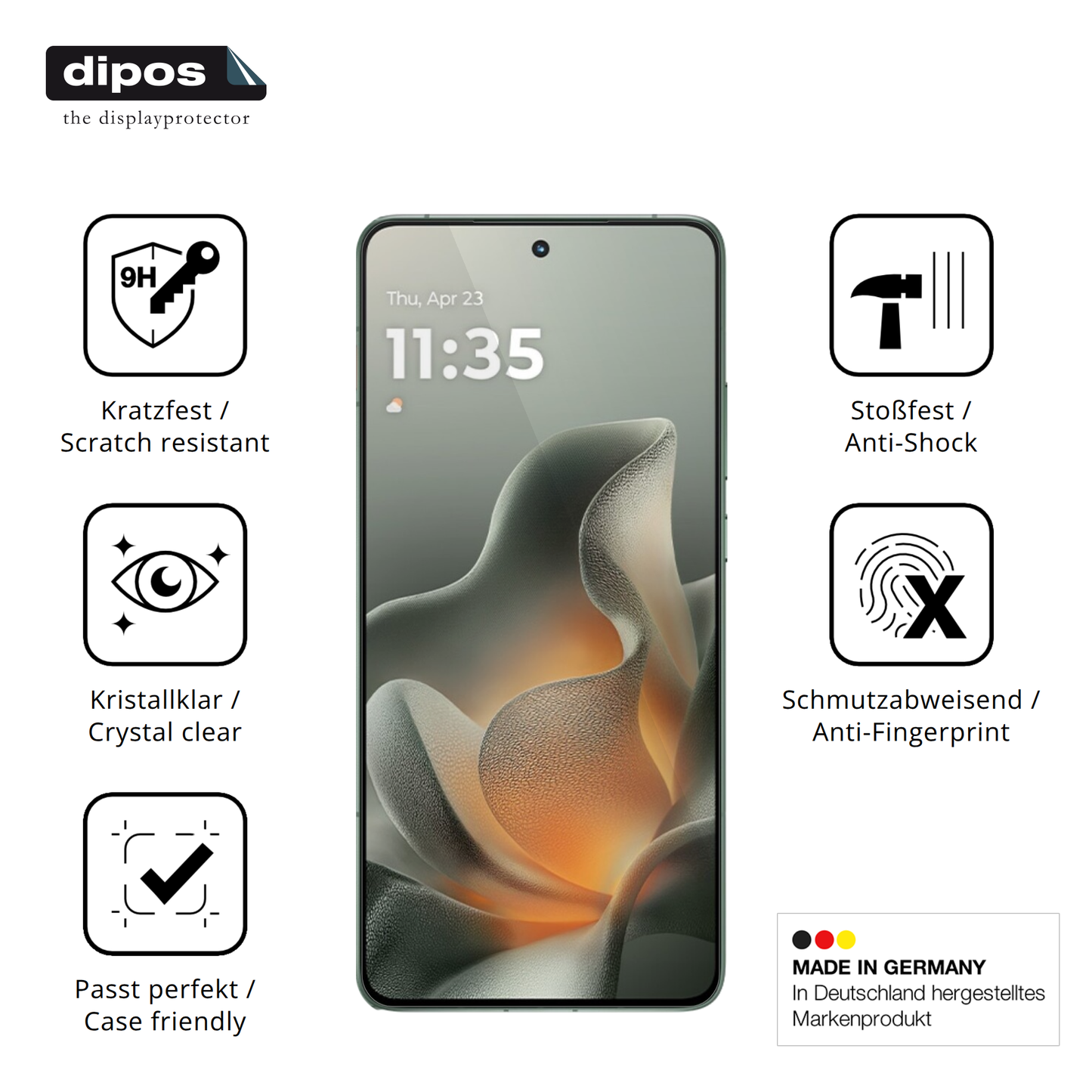 Displayschutz hergestellt in Deutschland, höchste Qualität made in Germany