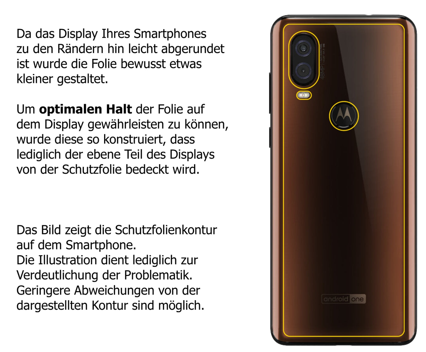 dipos Displayschutz für Motorola One Vision Rückseite, mattierte Oberfläche, robuste Festigkeit und perfekte Passform