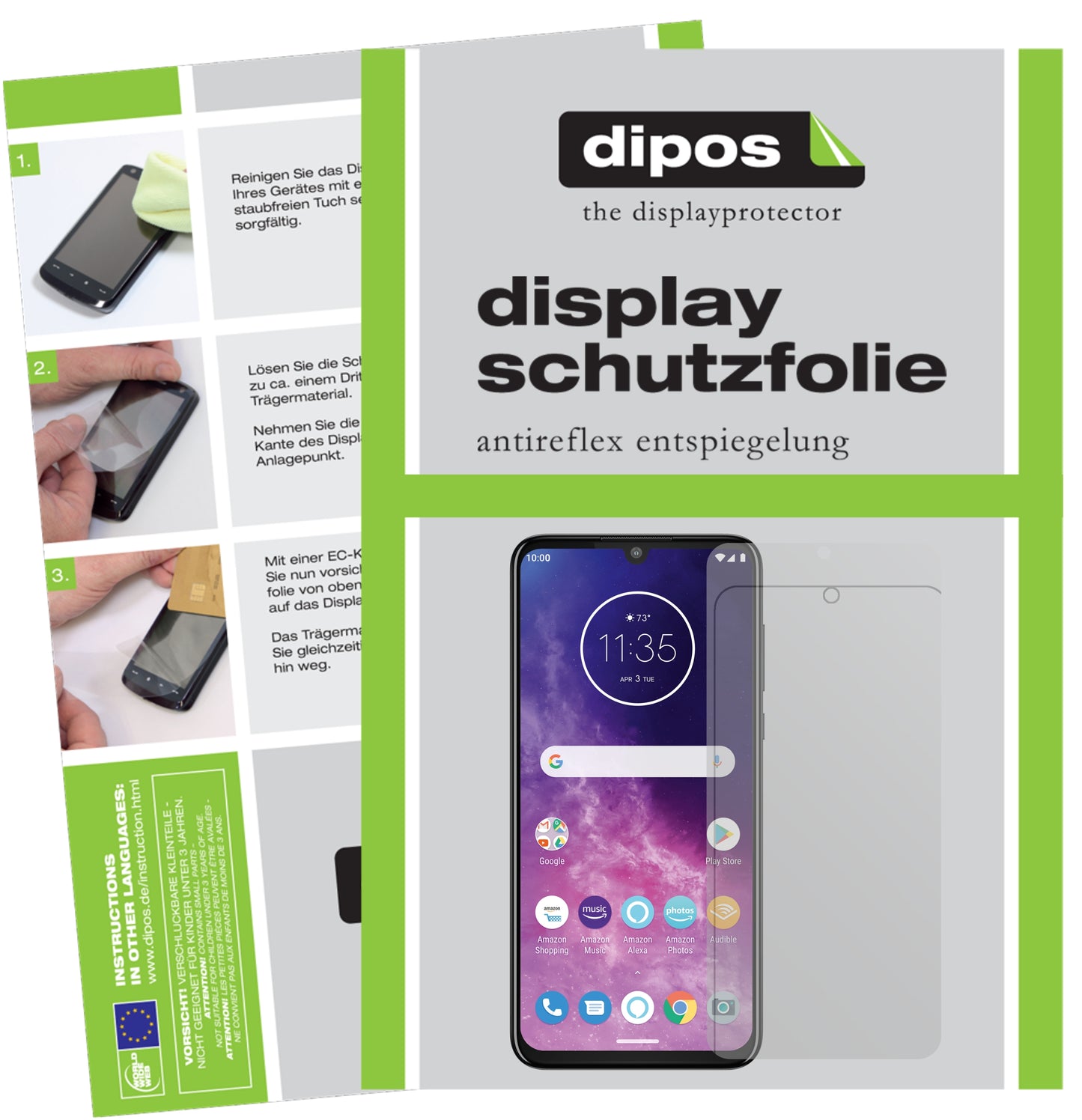 Mattes Panzerglas: Entspiegelte, dünne Folie, Fingerabdruckresistenz und Bildschirmschutz für Motorola-One Zoom