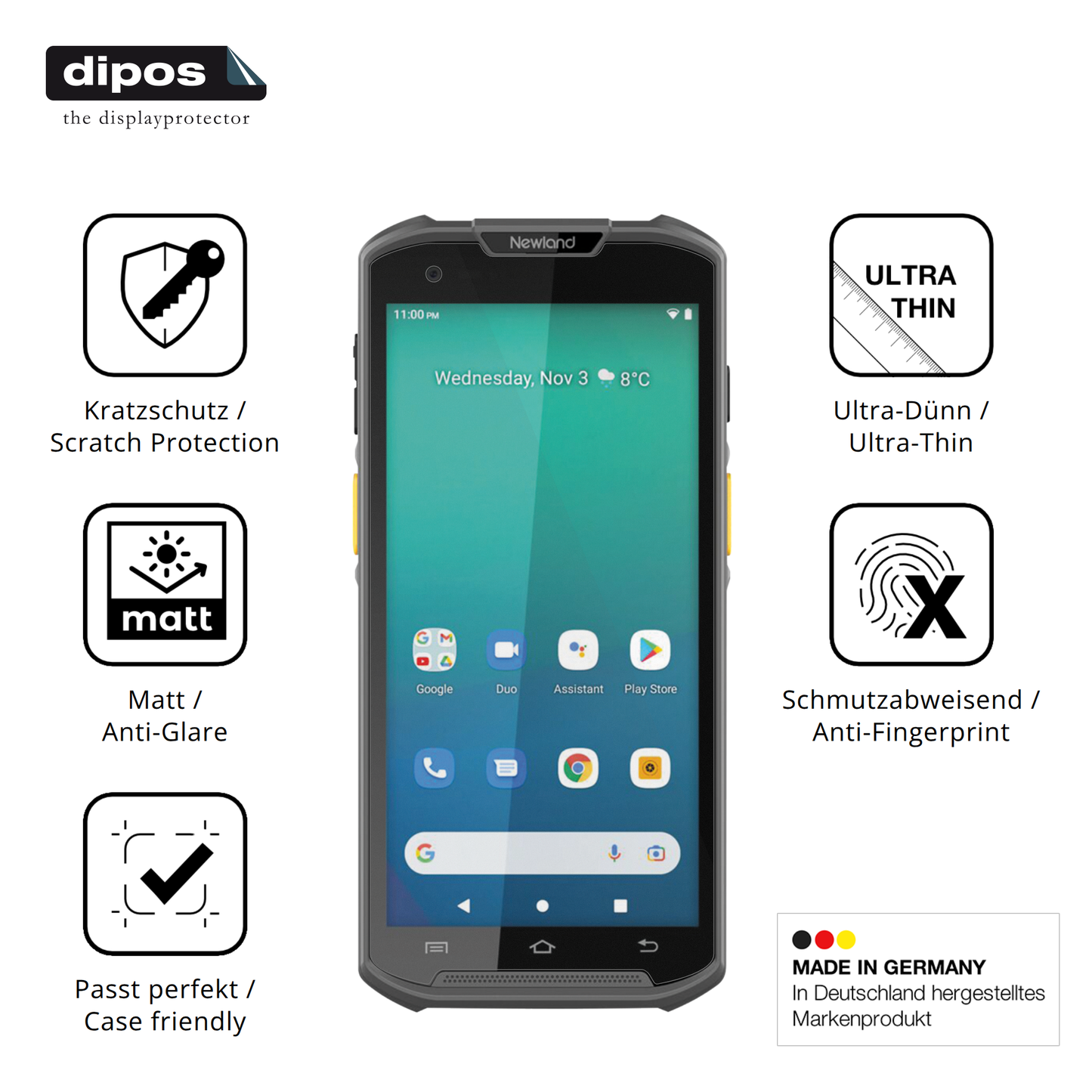 Displayschutz hergestellt in Deutschland, höchste Qualität made in Germany