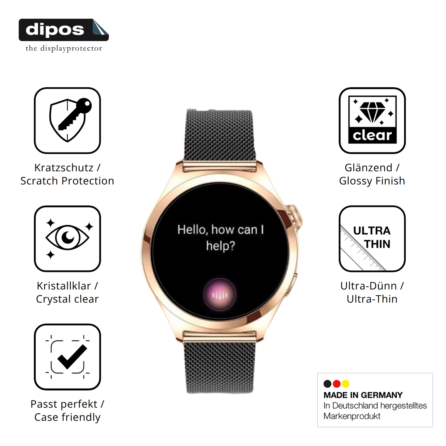 Displayschutz hergestellt in Deutschland, höchste Qualität made in Germany