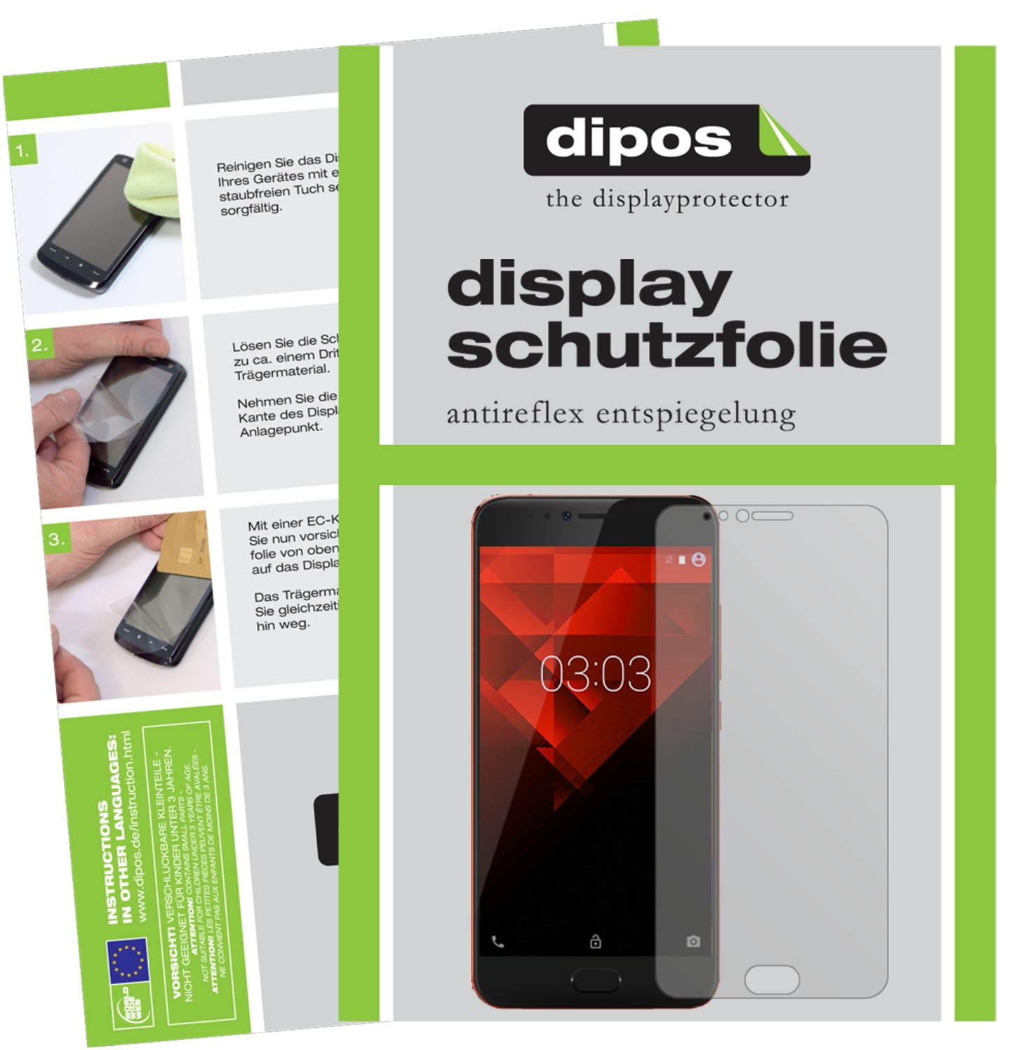 Mattes Panzerglas: Entspiegelte, dünne Folie, Fingerabdruckresistenz und Bildschirmschutz für NOA-Element H10LE