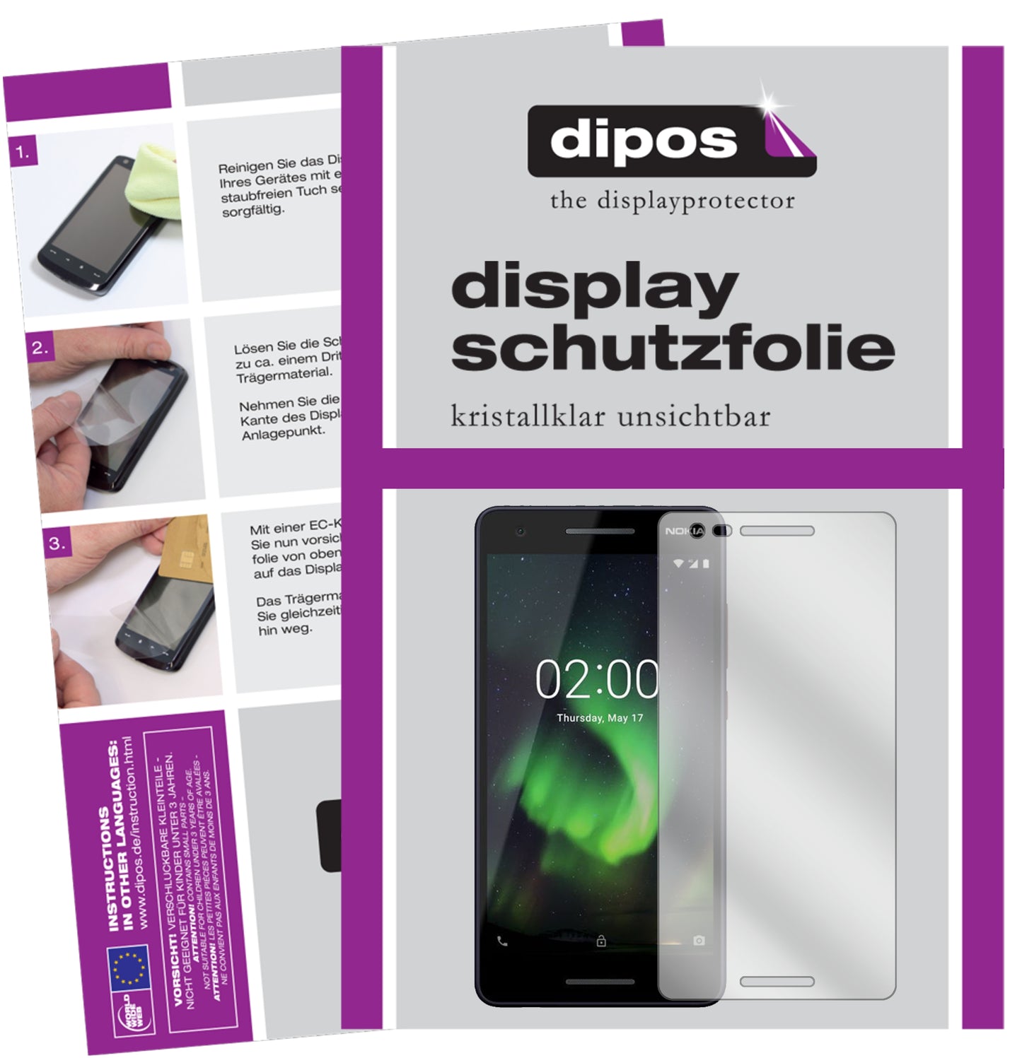 Kristallklare, dünne Schutzfolie: Kratzfest & passgenau für Nokia-2.1