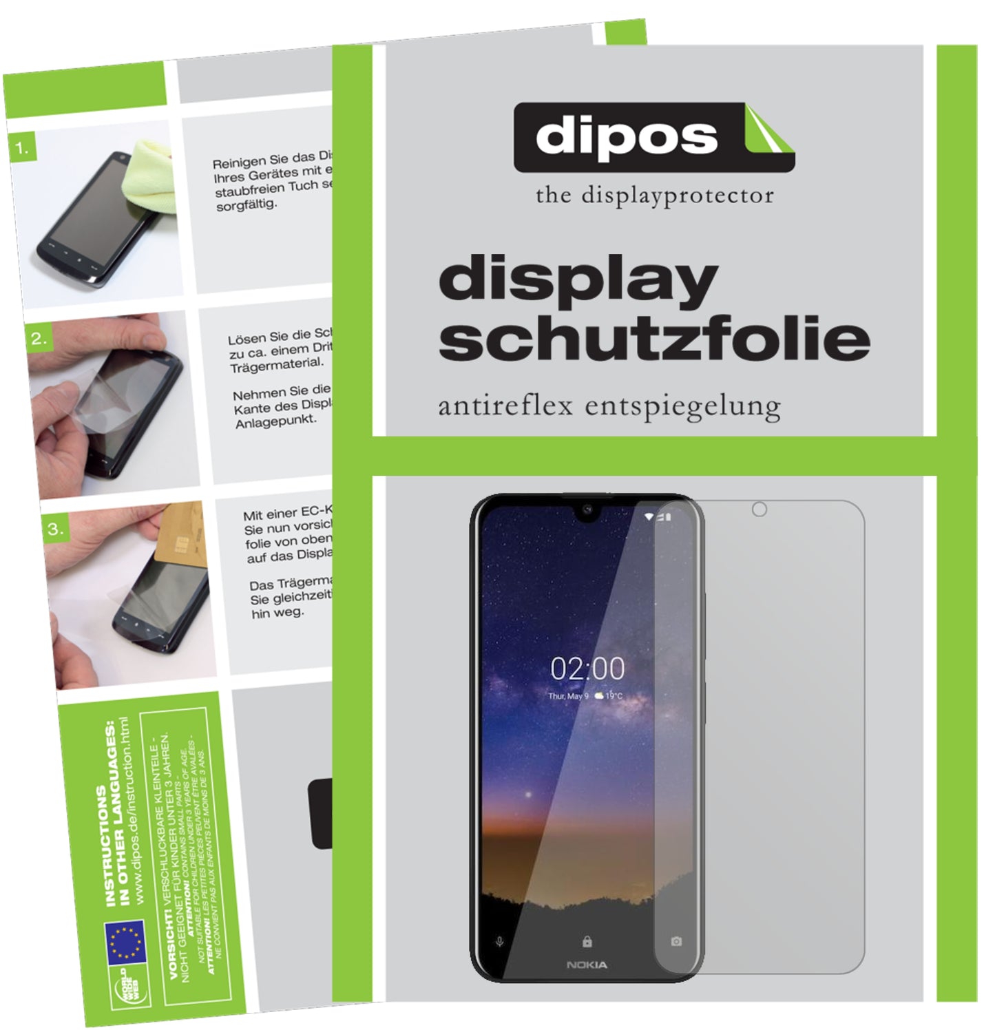 Mattes Panzerglas: Entspiegelte, dünne Folie, Fingerabdruckresistenz und Bildschirmschutz für Nokia-2.2