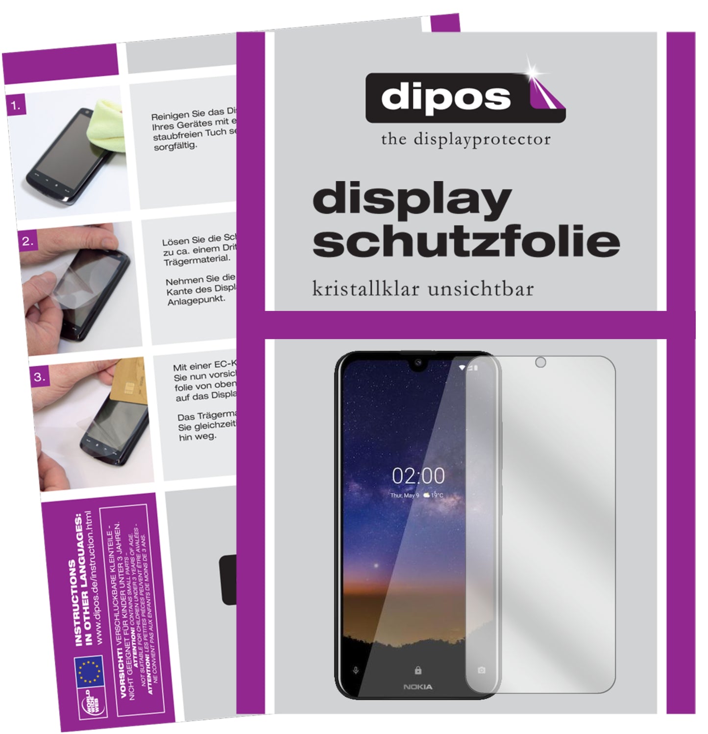 Kristallklare, dünne Schutzfolie: Kratzfest & passgenau für Nokia-2.2
