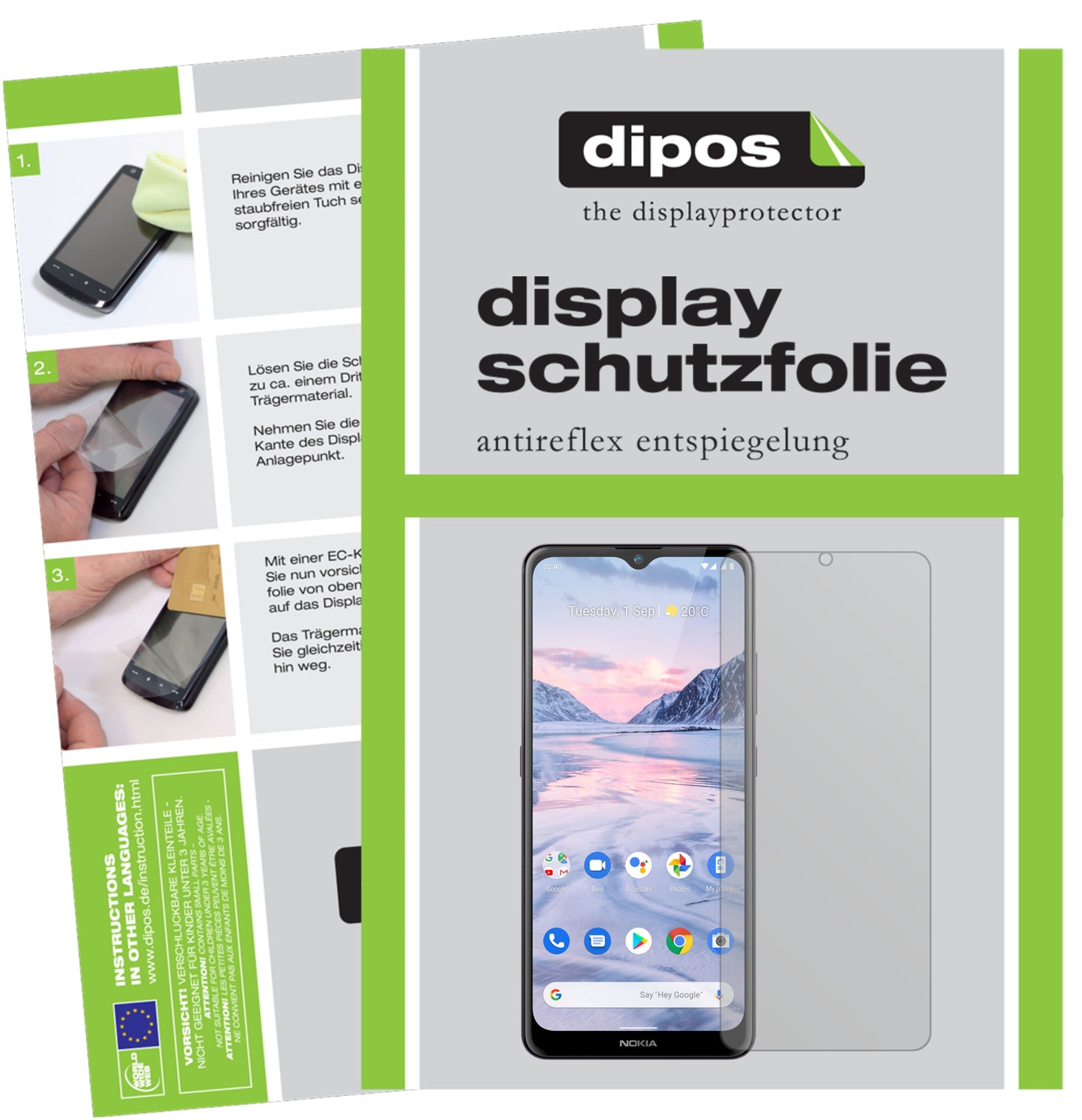 Mattes Panzerglas: Entspiegelte, dünne Folie, Fingerabdruckresistenz und Bildschirmschutz für Nokia-2.4