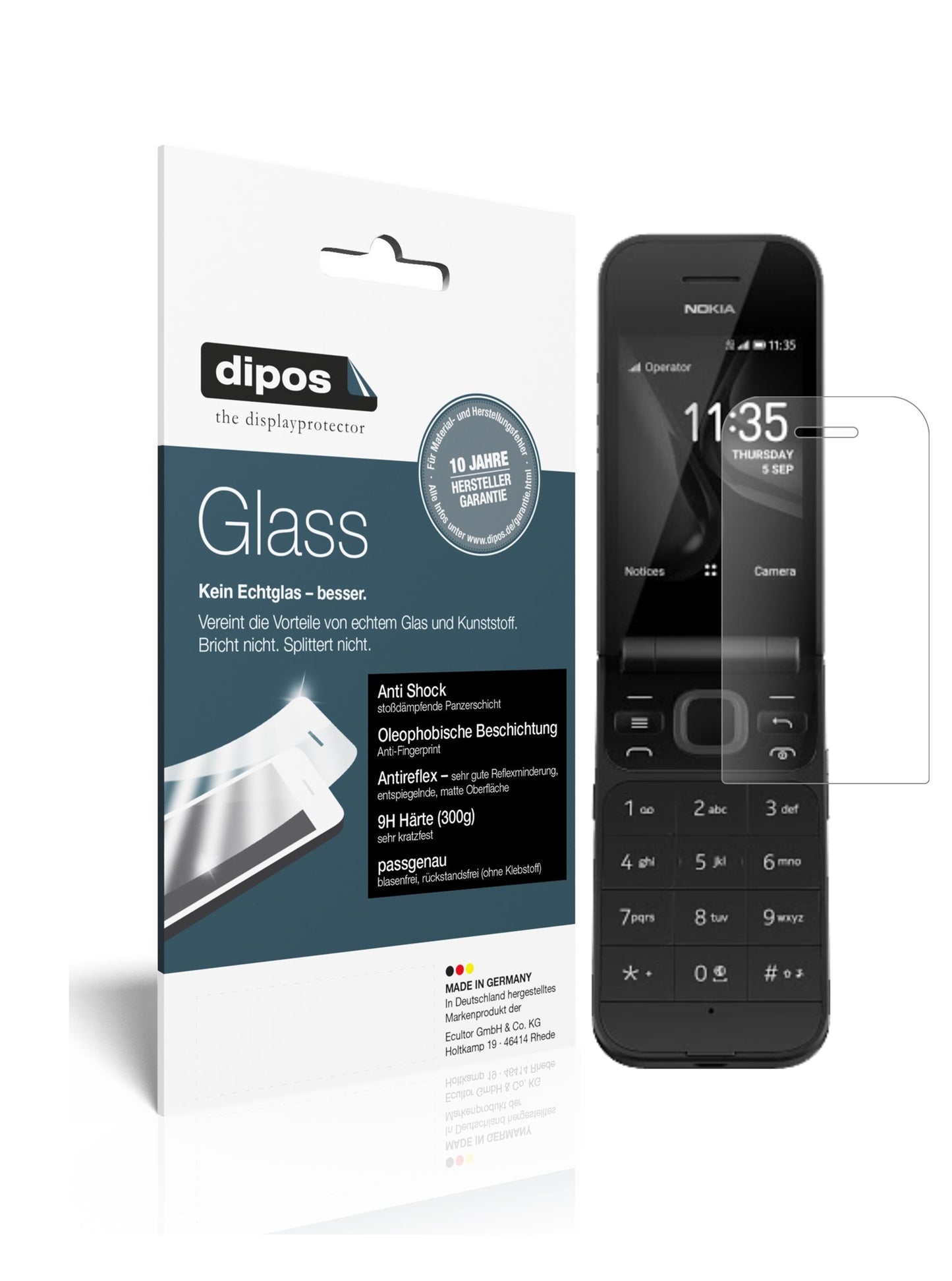 Mattes Panzerglas: Schutz vor Brüchen, Fingerabdrücken und Bildschirmblendung für Nokia-2720 Flip