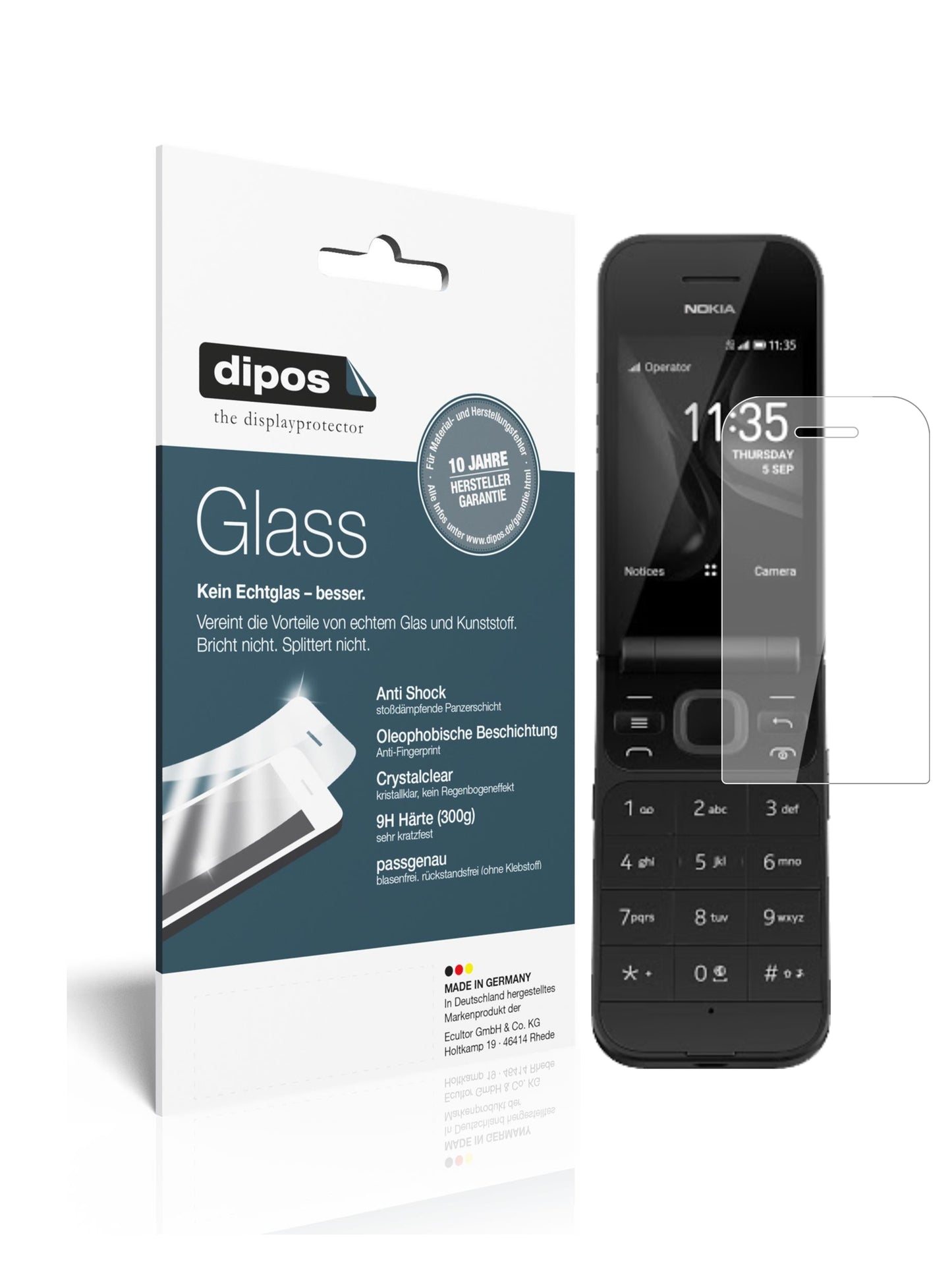 Perfekte Passform und ultimative Qualität: Unser 9H Panzerglas bietet Schutz für Nokia-2720 Flip