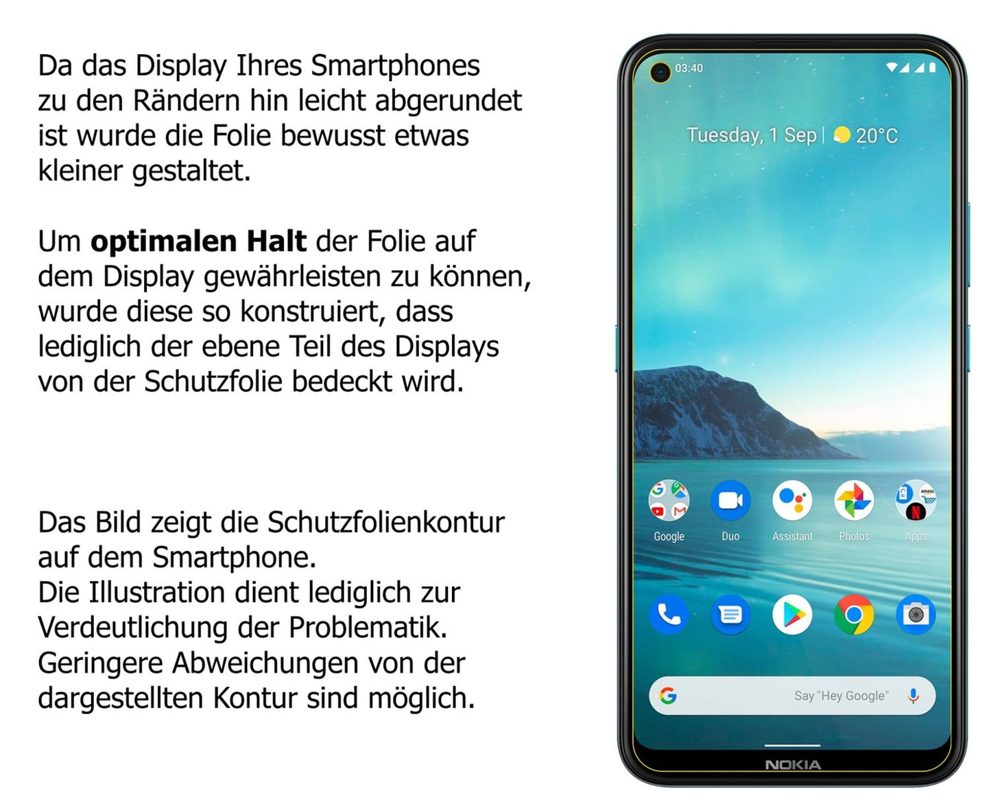 Dünne und klare Folie passend zugeschnitten für Nokia 46115