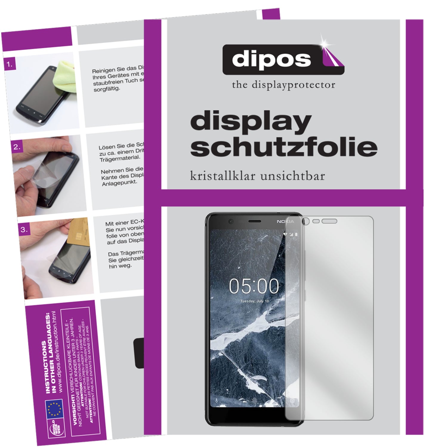 Kristallklare, dünne Schutzfolie: Kratzfest & passgenau für Nokia-5.1