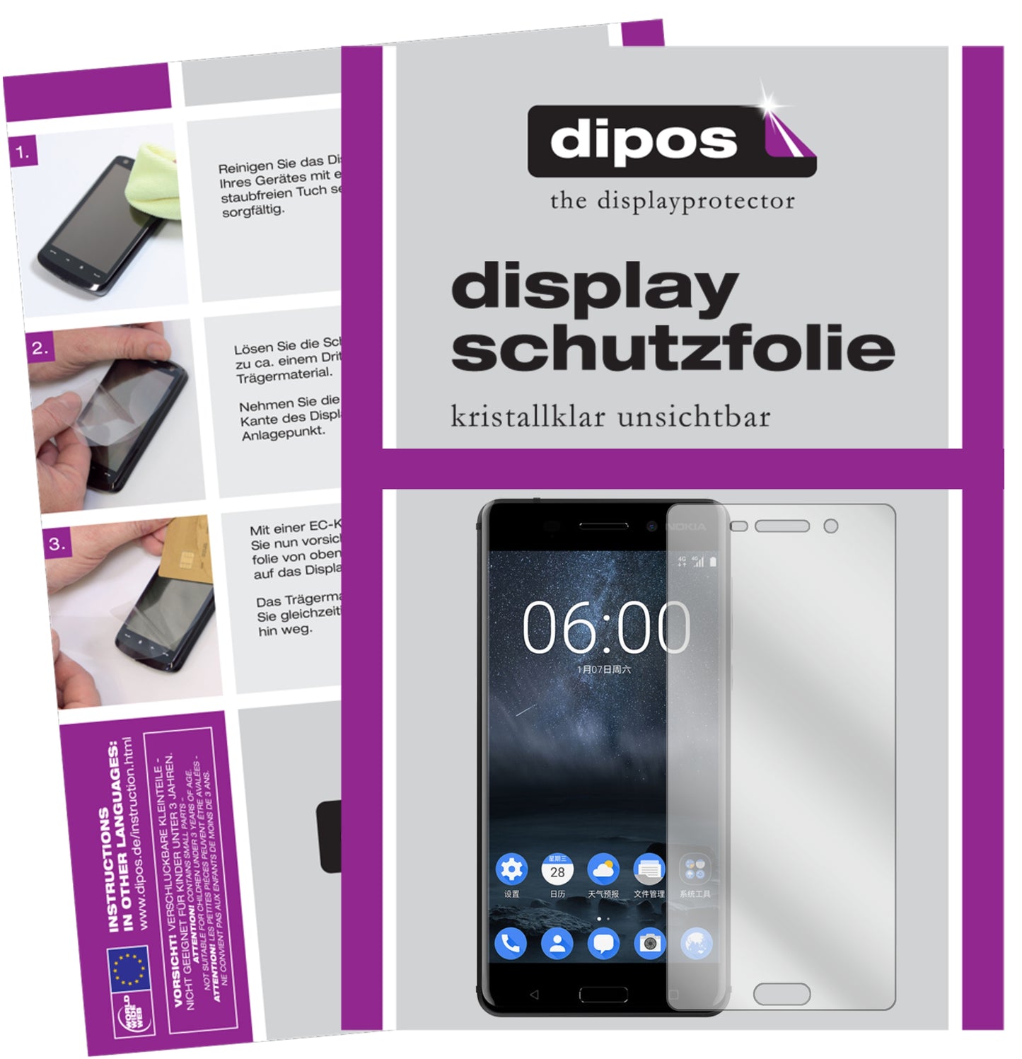 Kristallklare, dünne Schutzfolie: Kratzfest & passgenau für Nokia-6