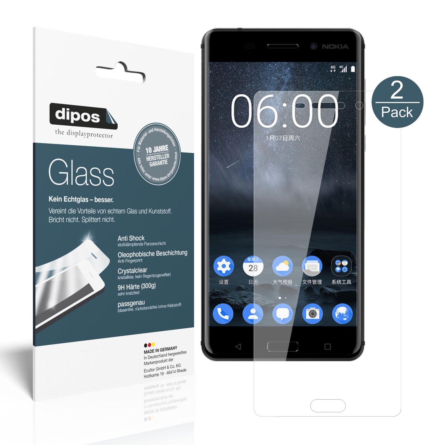 Perfekte Passform und ultimative Qualität: Unser 9H Panzerglas bietet Schutz für Nokia-6