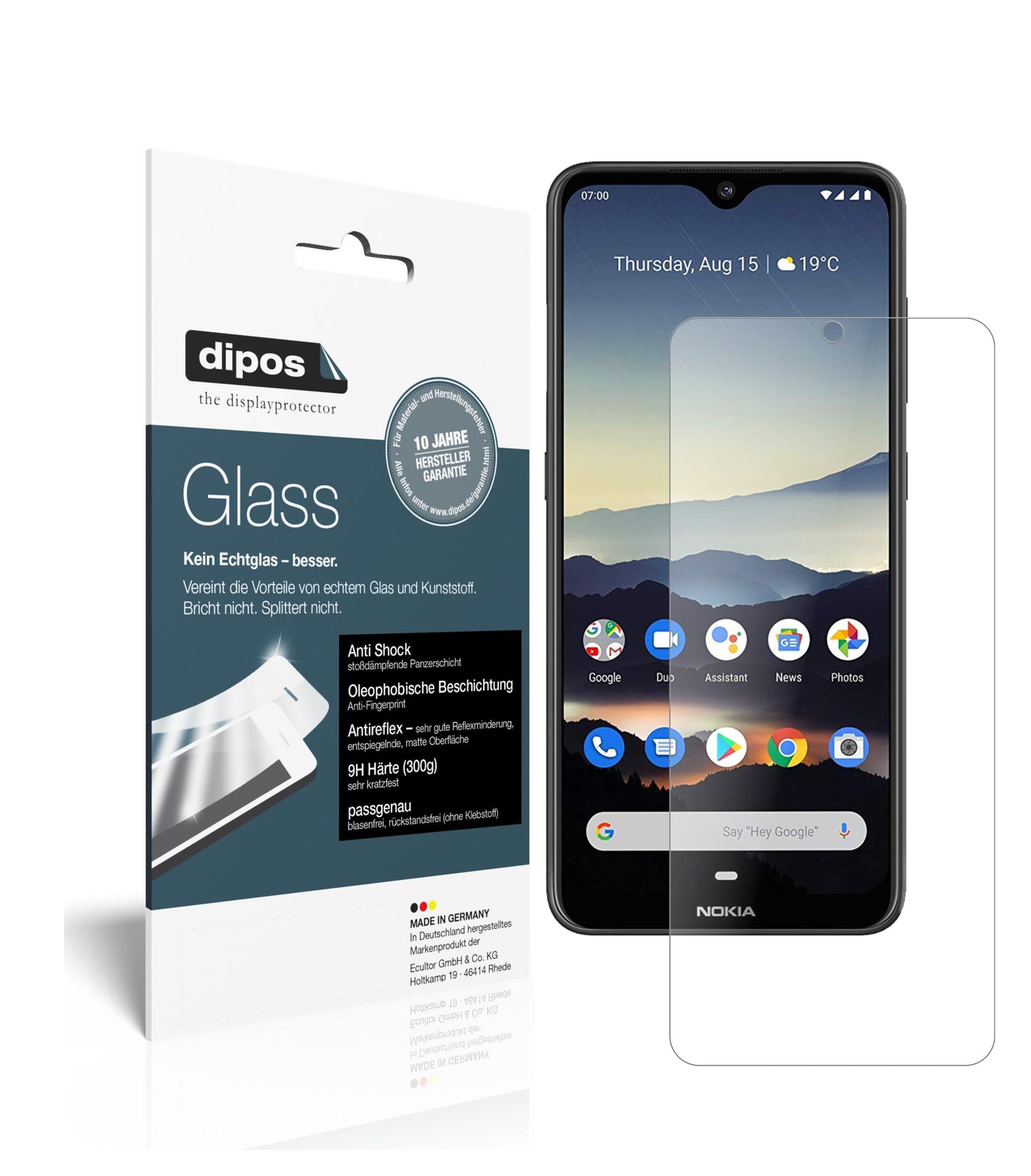 Mattes Panzerglas: Schutz vor Brüchen, Fingerabdrücken und Bildschirmblendung für Nokia-7.2