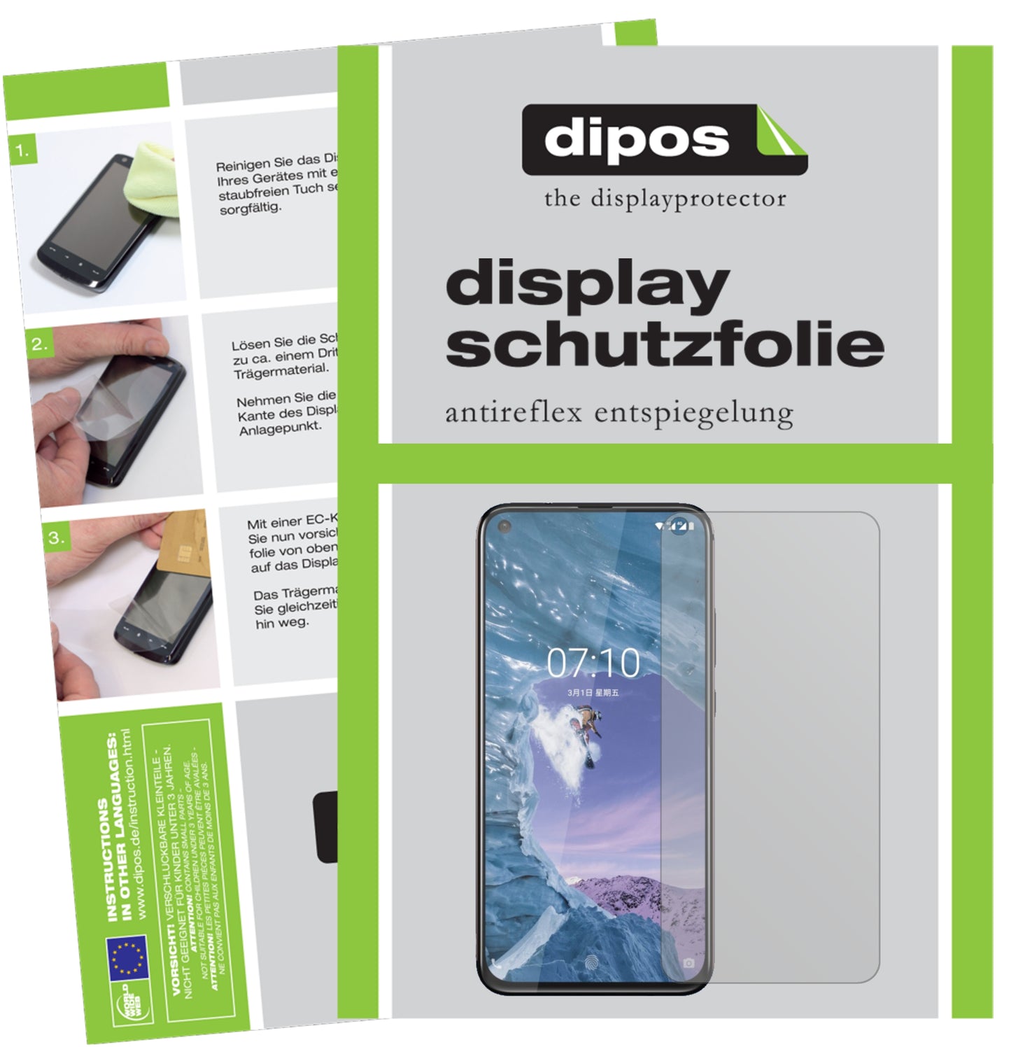 Mattes Panzerglas: Entspiegelte, dünne Folie, Fingerabdruckresistenz und Bildschirmschutz für Nokia-8.1 Plus